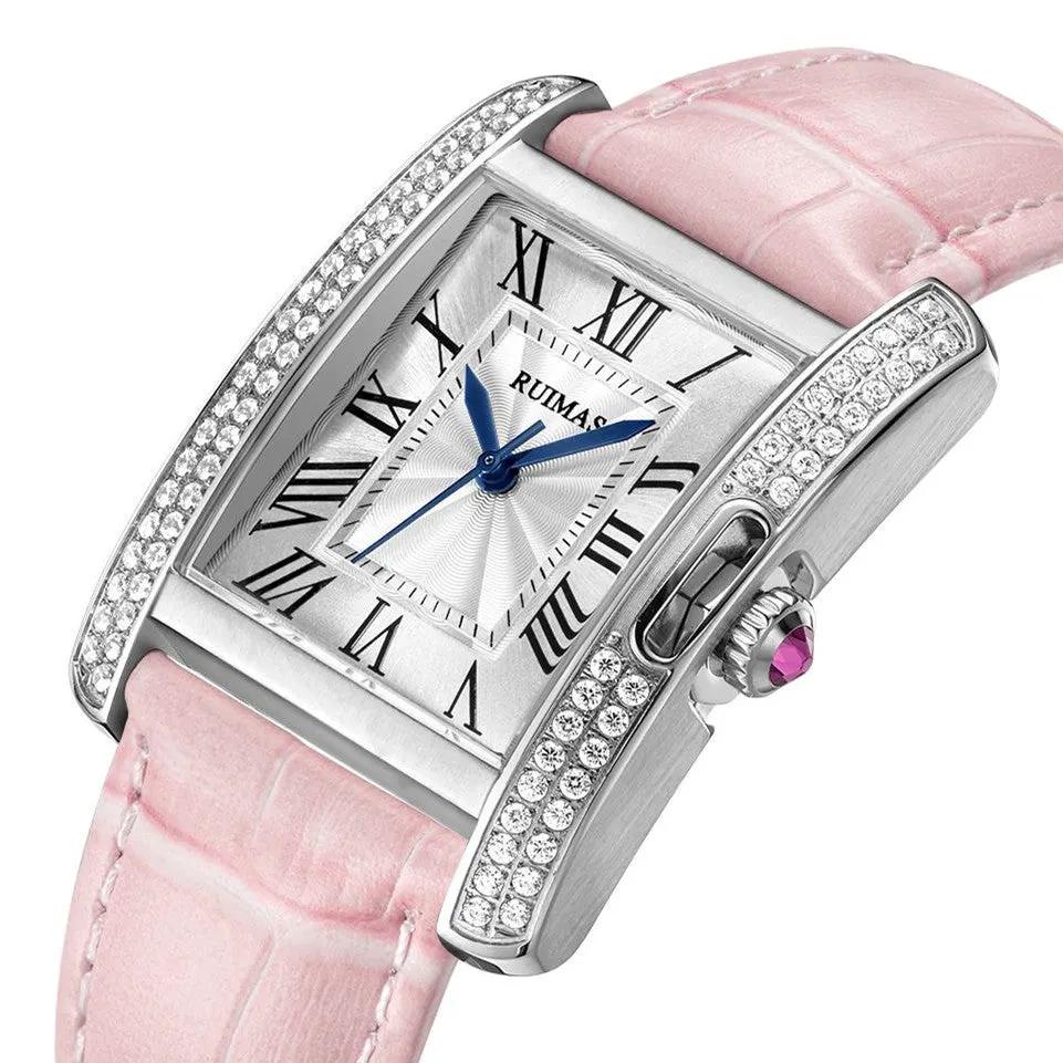 RUIMAS Fashion Automatic Mechanical Watch for Women Luxury Leather Ladies Wristwatch Waterproof Female Clock Reloj Mujer 6773 by MEGIR WATCH GROUP