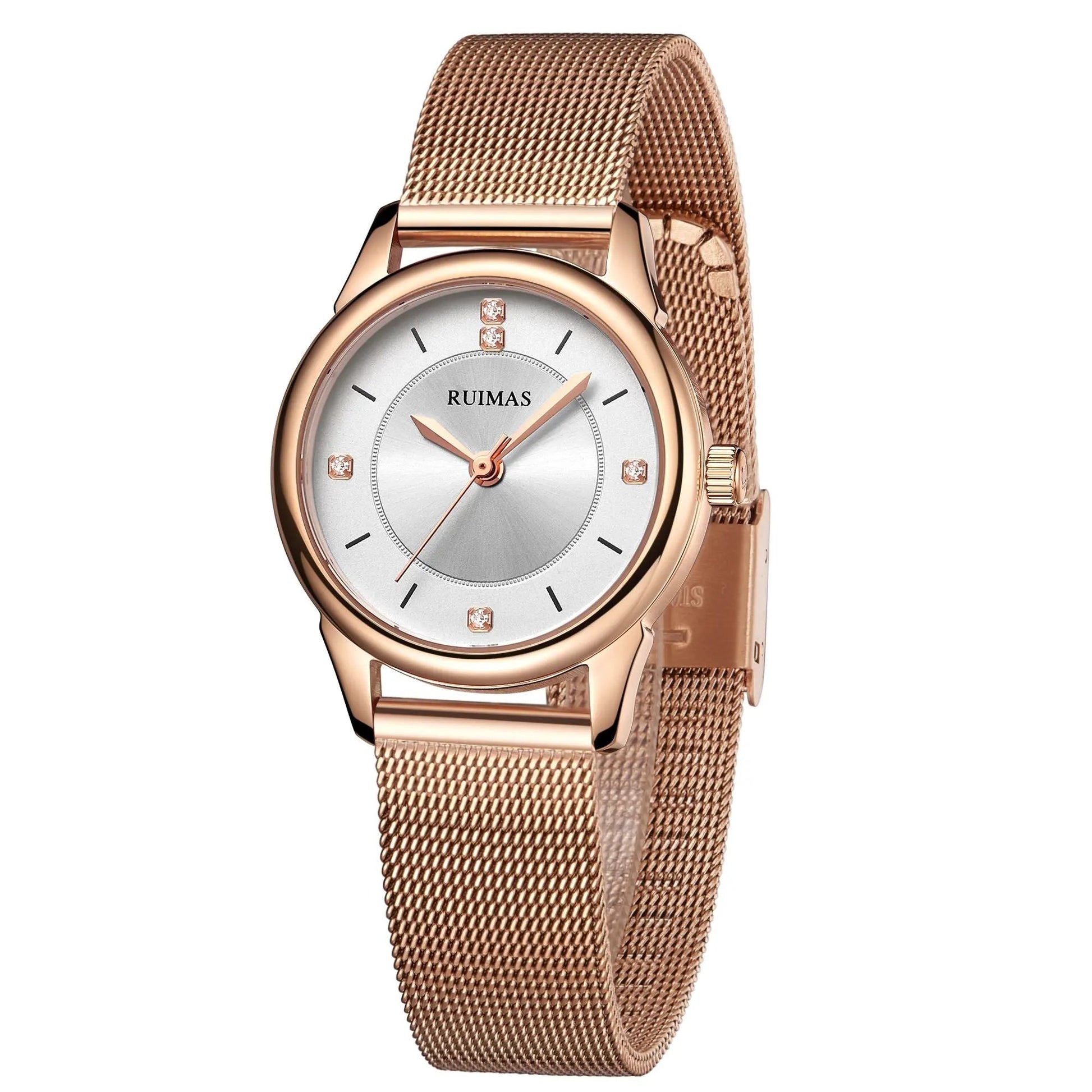 RUIMAS Women Watches Luxury Fashion Female Quartz Watch Steel Mesh Ladies Wristwatch Elegant Dress Clock Relogio Feminino 6779 by MEGIR WATCH GROUP