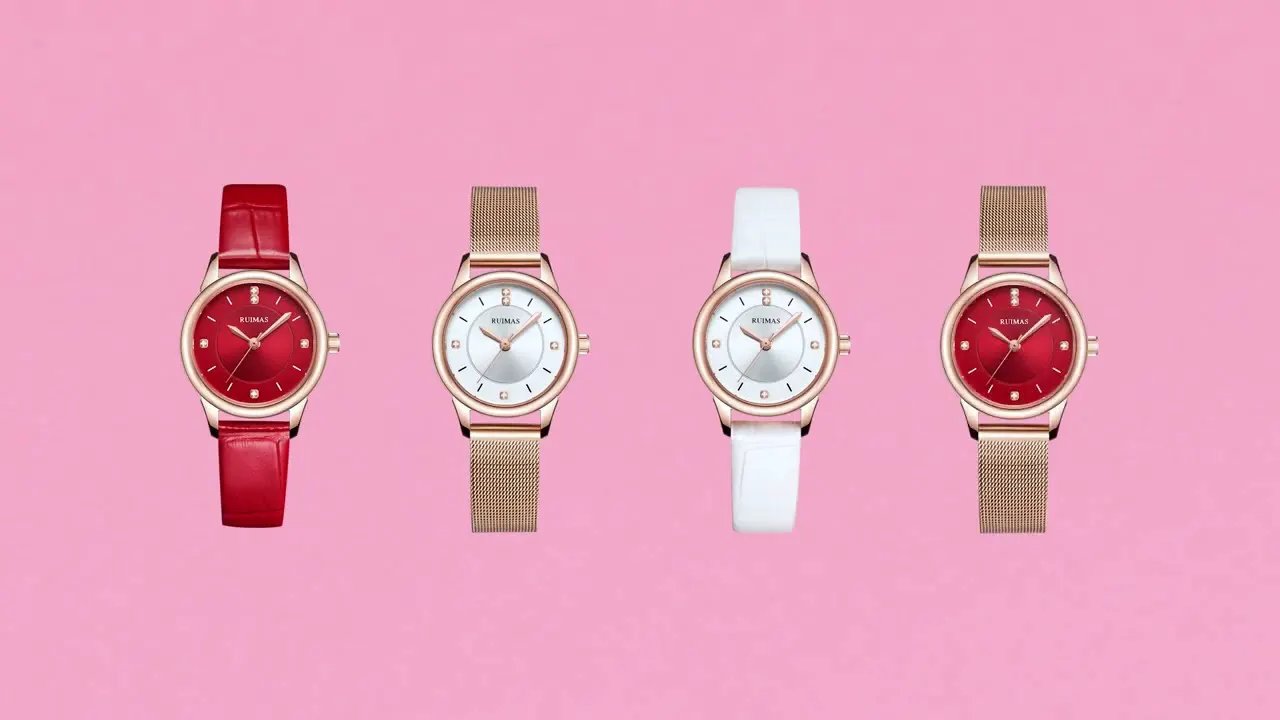 RUIMAS Women Watches Luxury Fashion Female Quartz Watch Steel Mesh Ladies Wristwatch Elegant Dress Clock Relogio Feminino 6779 by MEGIR WATCH GROUP