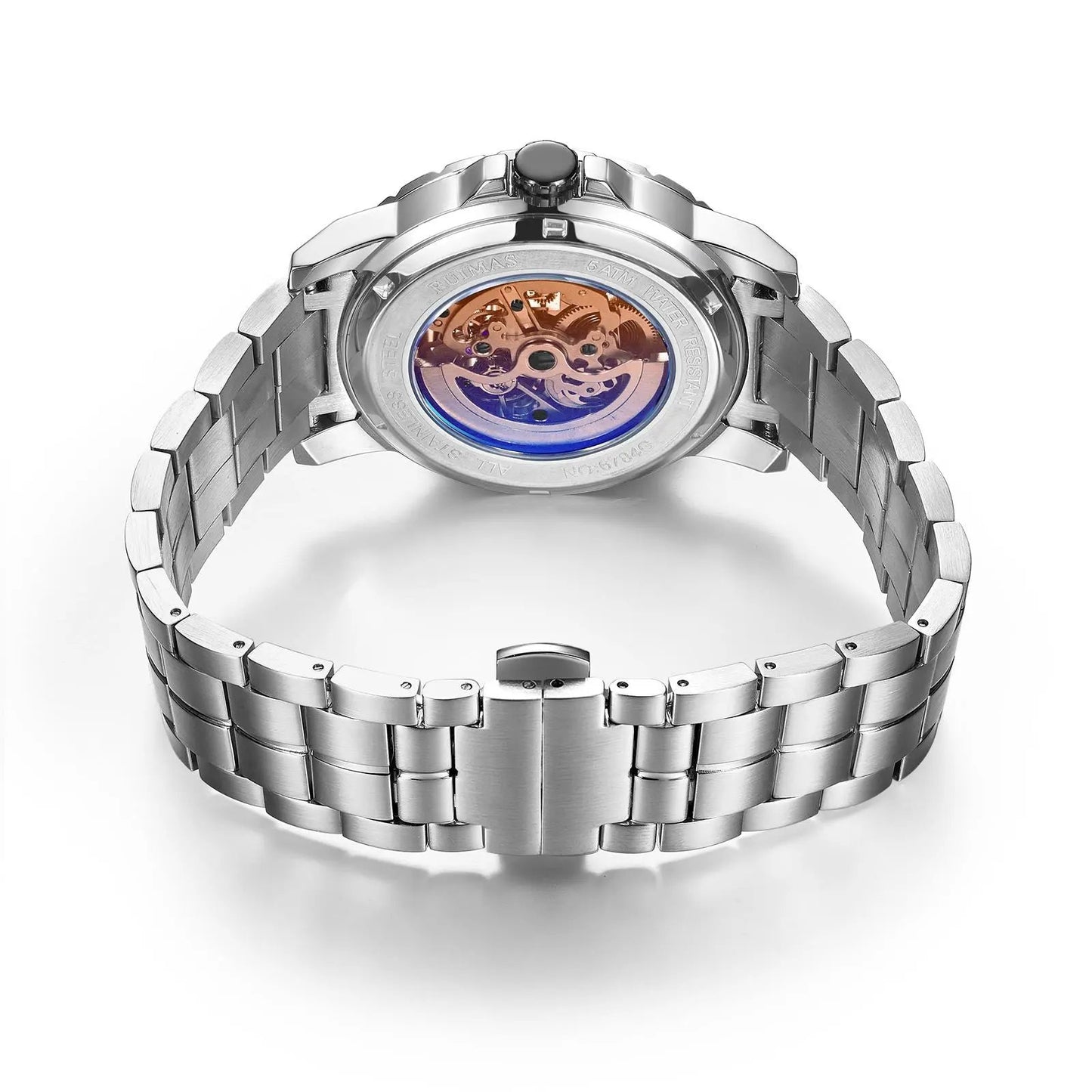 RUIMAS Men Mechanical Watch Luxury Automatic Stainless Steel Bracelet Wristwatches 5ATM Waterproof Clock Relogio Masculino 6784 by MEGIR WATCH GROUP