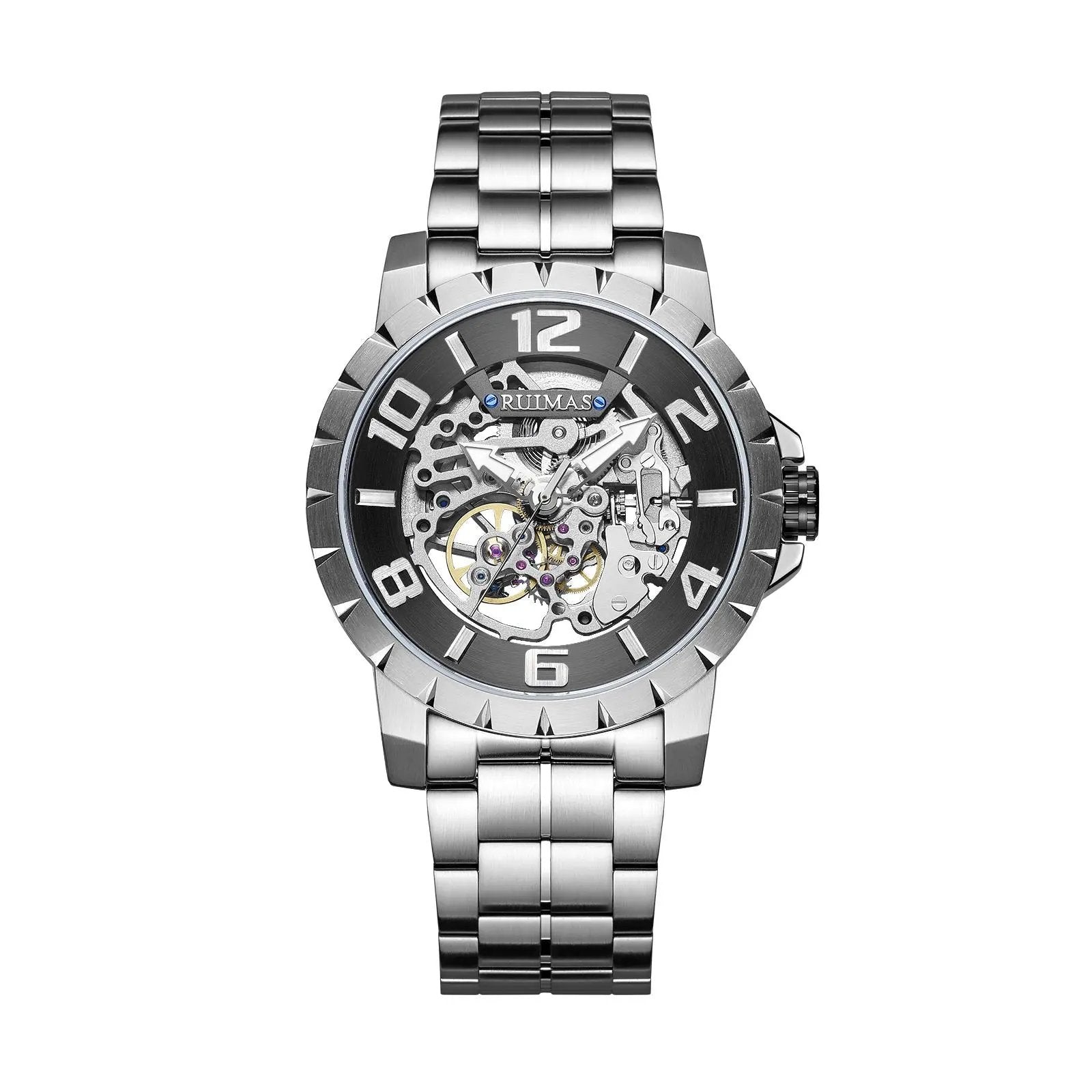 RUIMAS Men Mechanical Watch Luxury Automatic Stainless Steel Bracelet Wristwatches 5ATM Waterproof Clock Relogio Masculino 6784 by MEGIR WATCH GROUP
