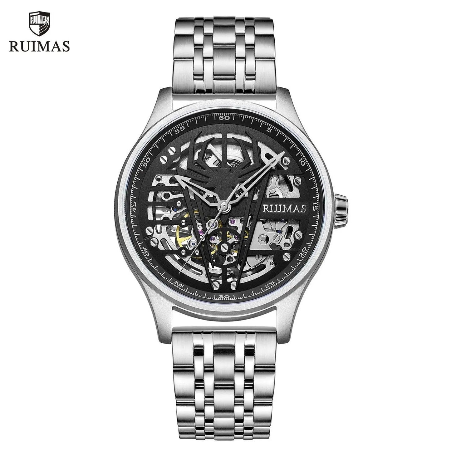 RUIMAS Watches for Men Top Brand Luxury Mechanical Chronograph Clock Stainless Steel Casual Wrist Watch Man Business Watch 6787 by MEGIR WATCH GROUP