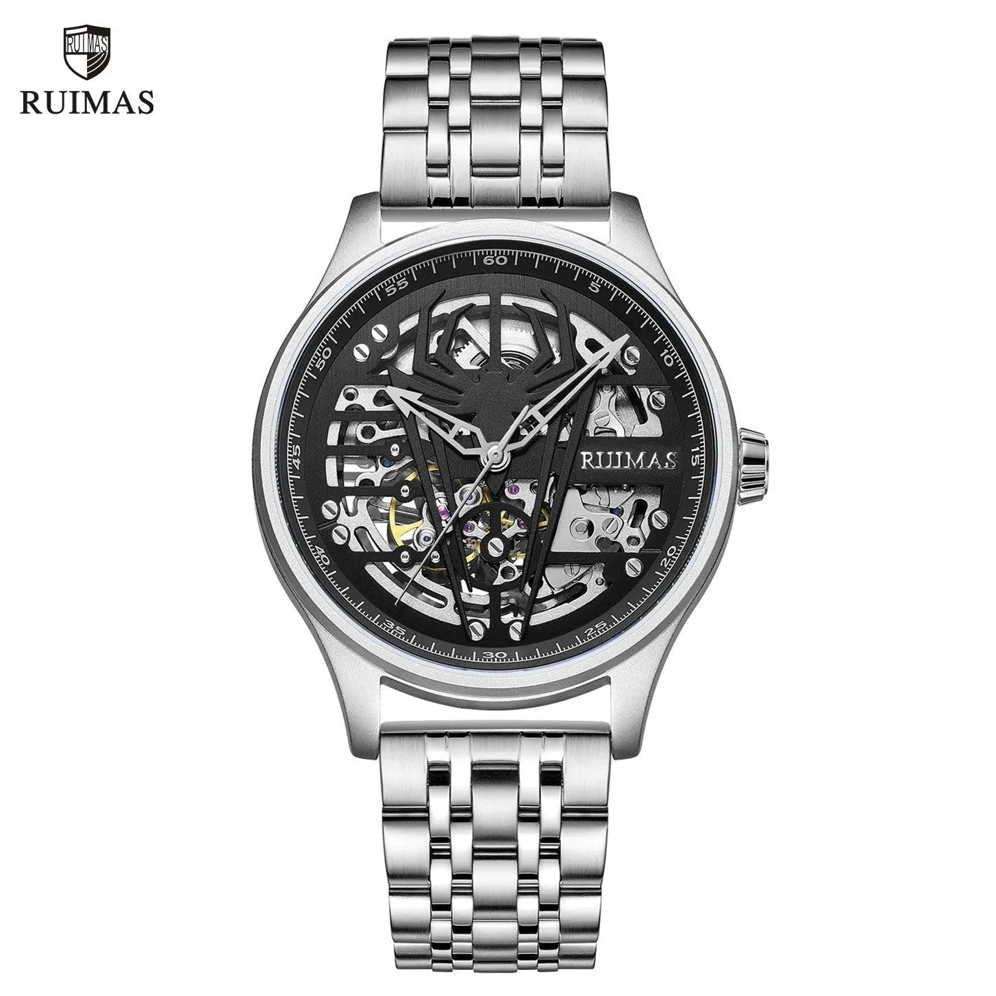 RUIMAS Watches for Men Top Brand Luxury Mechanical Chronograph Clock Stainless Steel Casual Wrist Watch Man Business Watch 6787 by MEGIR WATCH GROUP