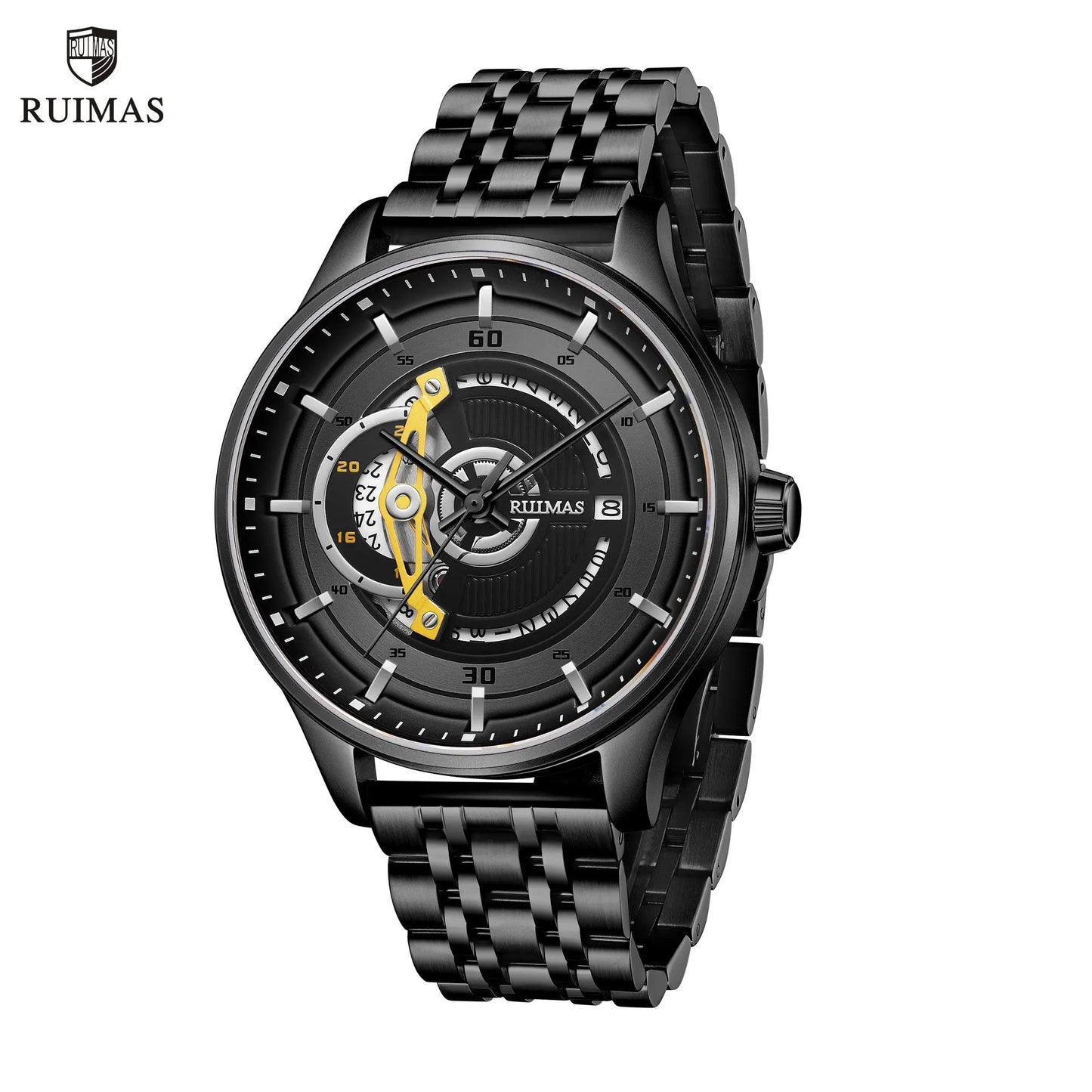 RUIMAS Luxury Business Watches for Mens Fashion Stainless Steel Automatic Mechanical Watch Waterproof Date Wristwatch Clock 6786 by MEGIR WATCH GROUP