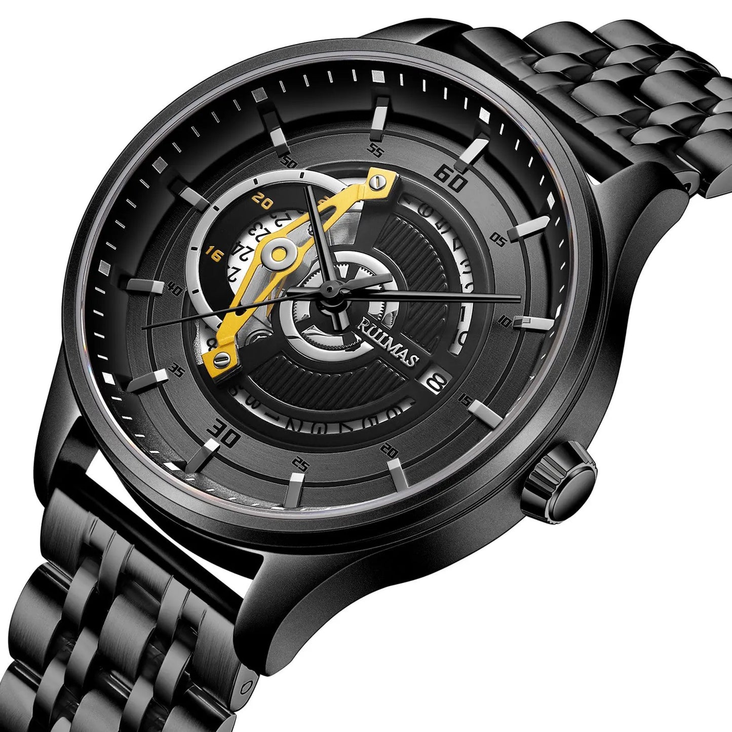 RUIMAS Luxury Business Watches for Mens Fashion Stainless Steel Automatic Mechanical Watch Waterproof Date Wristwatch Clock 6786 by MEGIR WATCH GROUP
