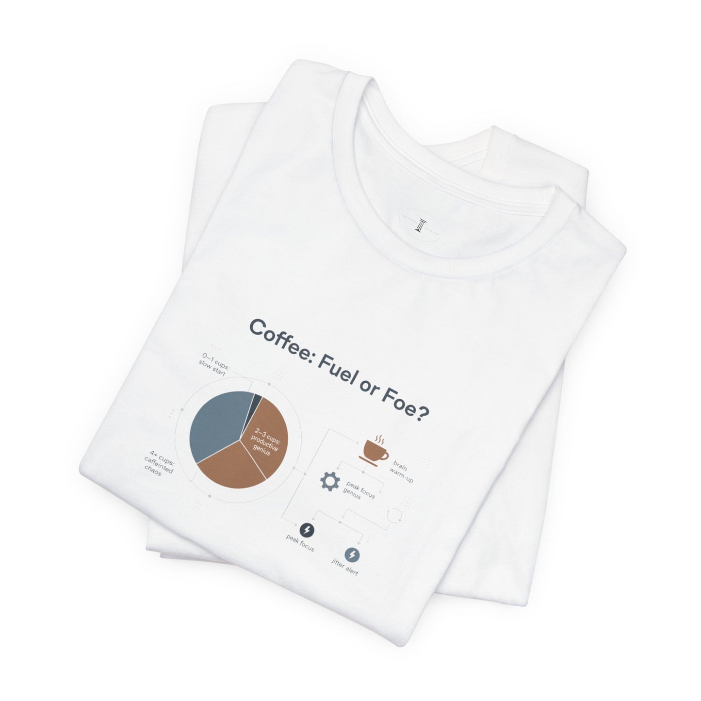 Coffee: Fuel or Foe? Tee | Chart Humor Minimal Diagram T-Shirt