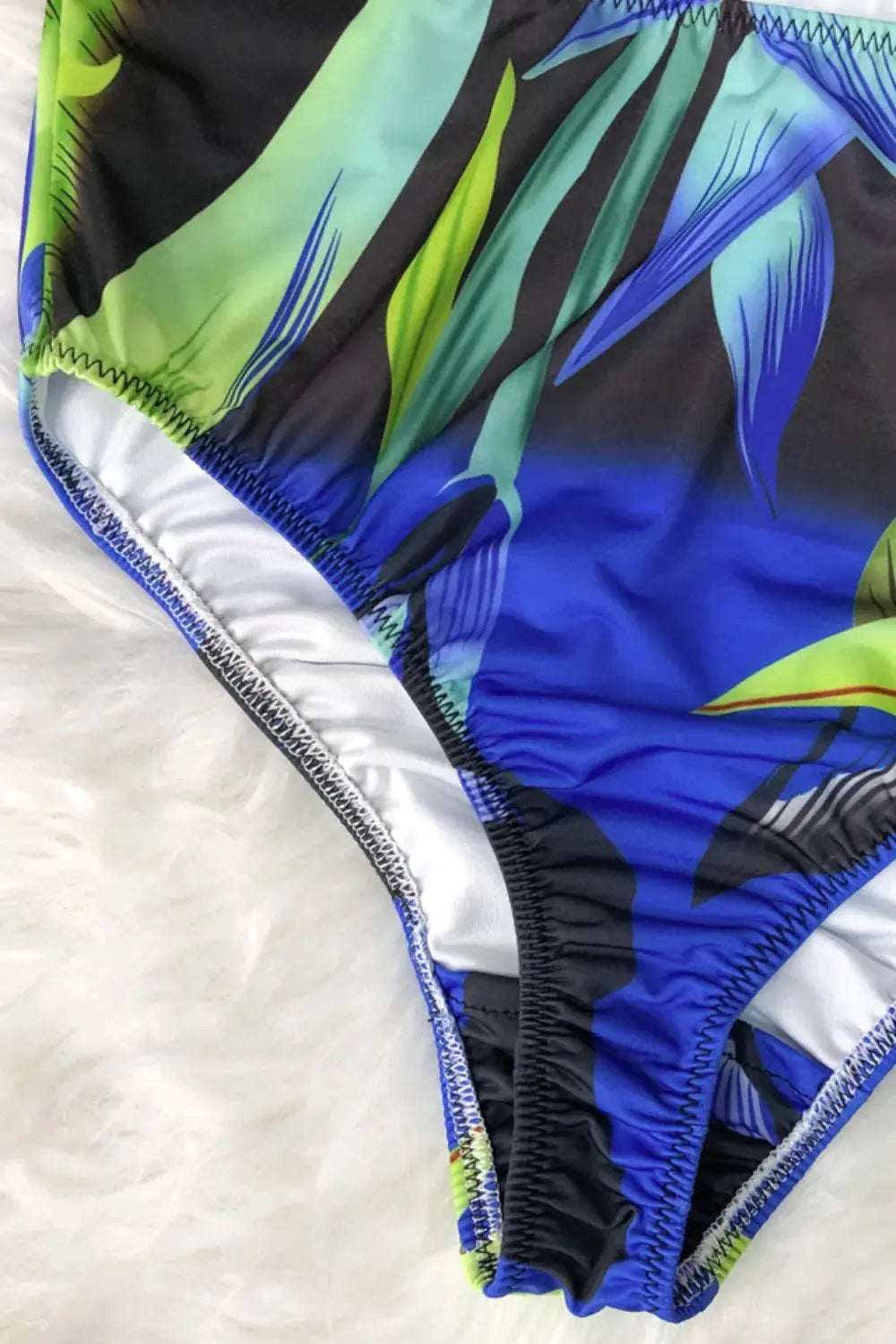 Printed Halter Neck One-Piece Swimwear by Partner Label