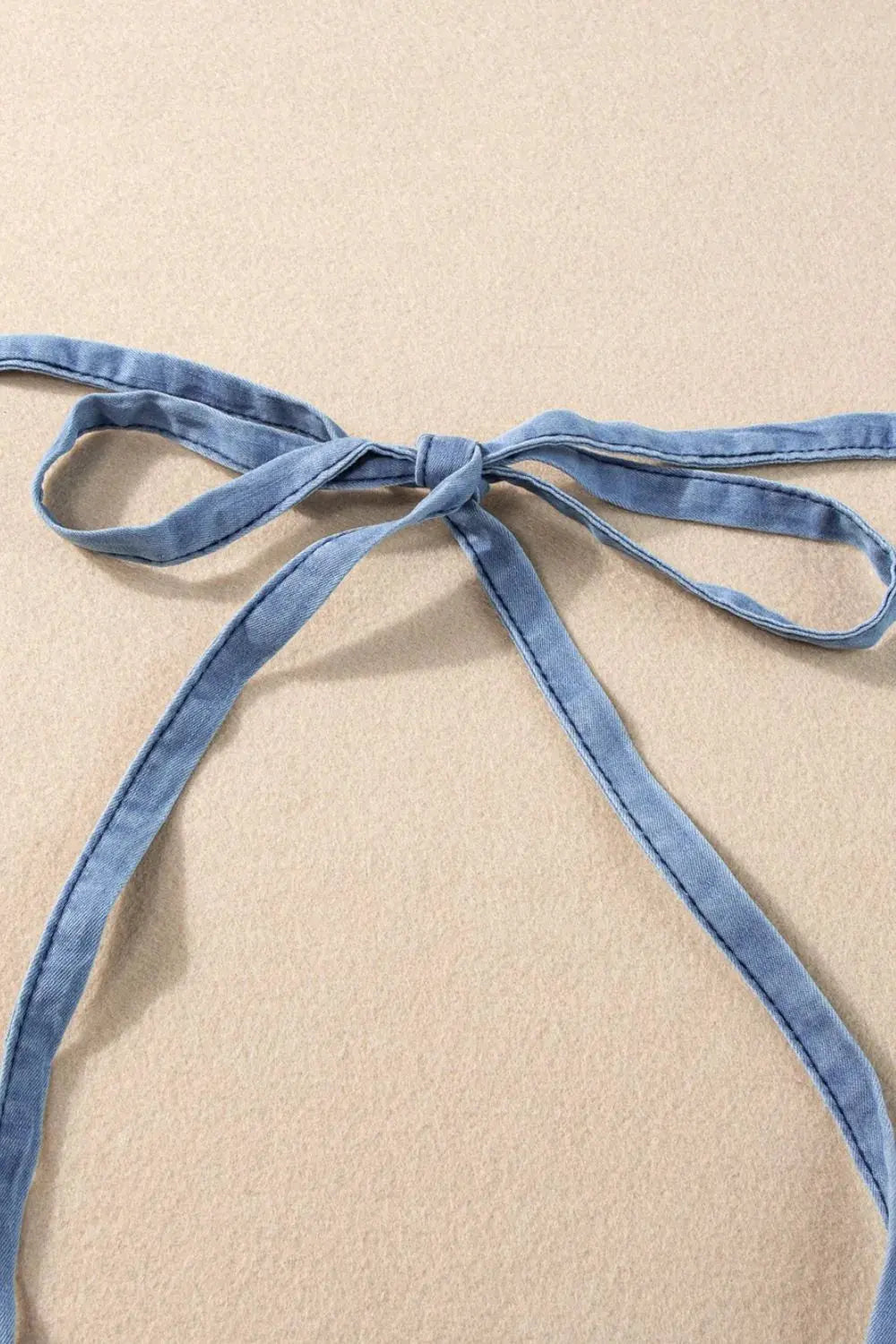 Square Neck Denim Overalls with Pockets by Partner Labels