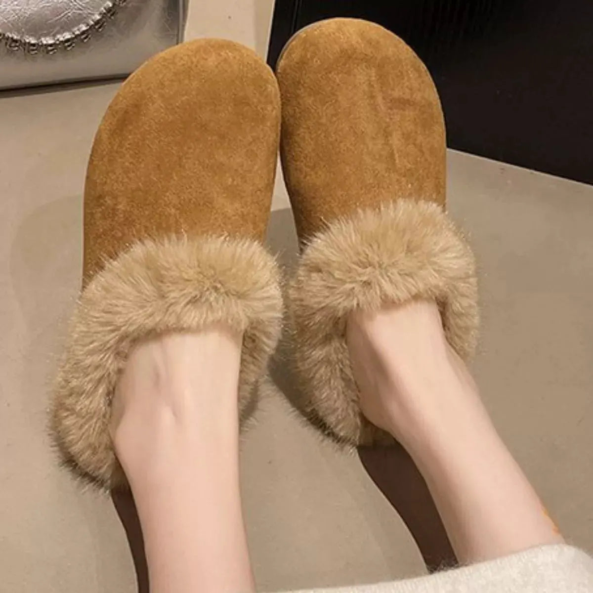 Fuzzy Plush Warm Indoor Slippers by Partnel Label