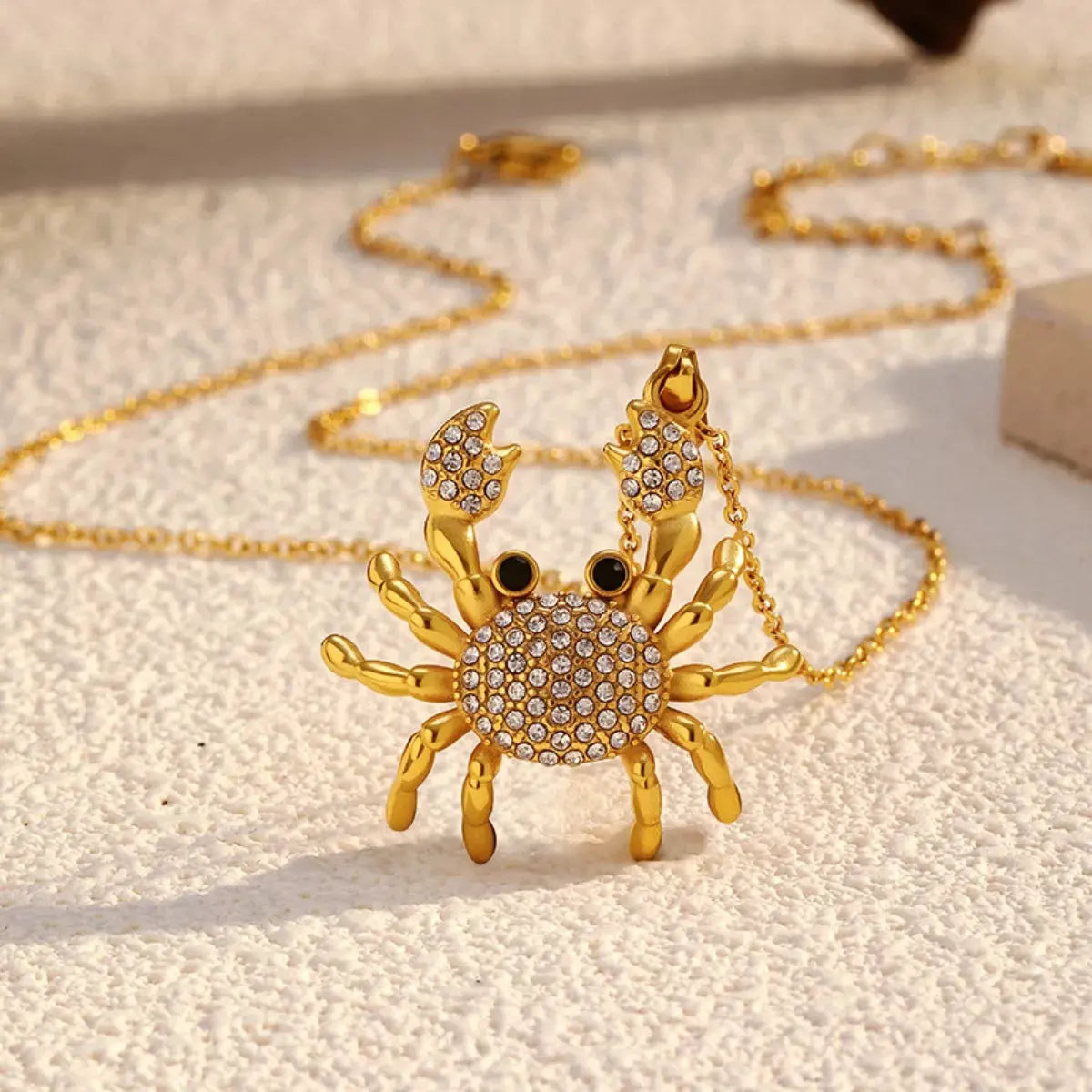 18K Gold-Plated Crab Pendant Necklace by Partner Labels