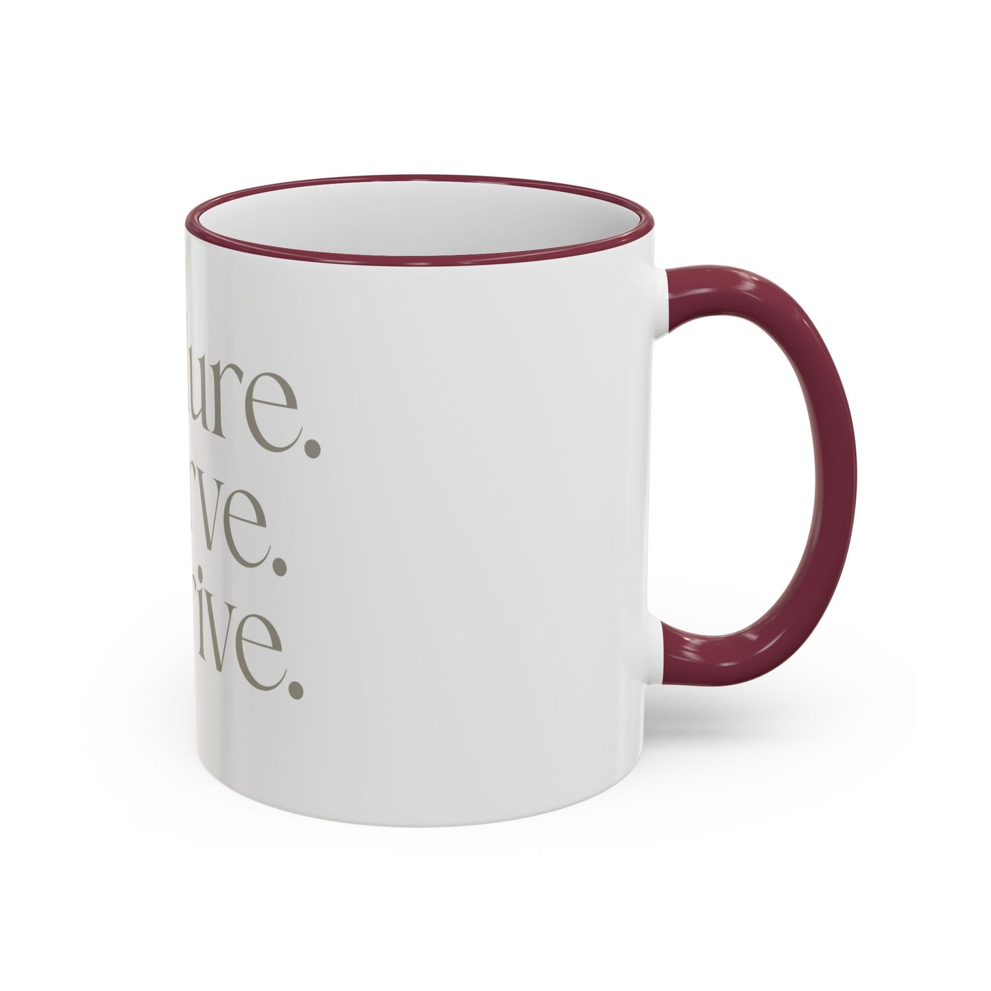 Endure. Serve. Thrive. Accent Rim Ceramic Mug