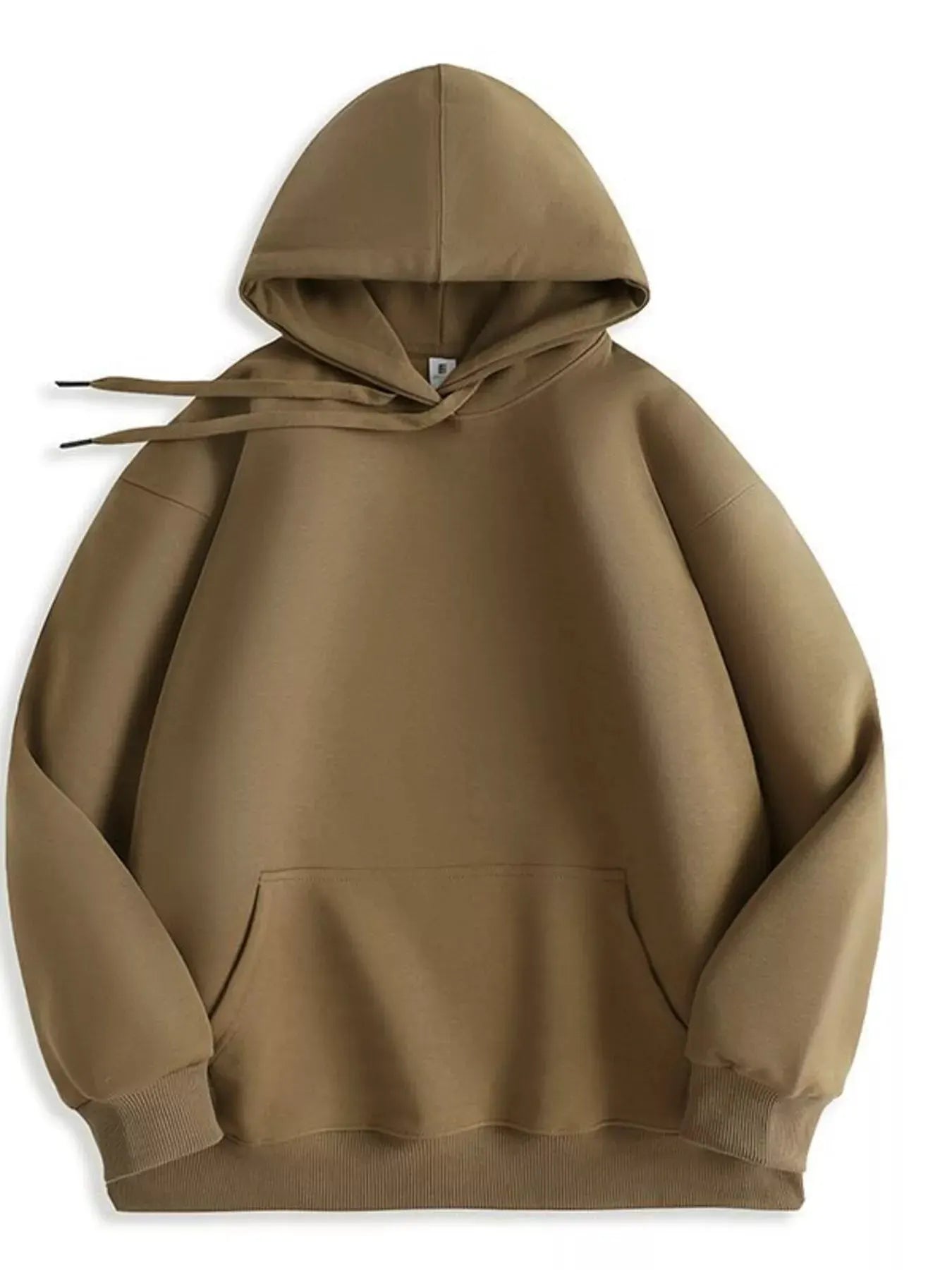 Men's Full Size Solid Color Casual Hoodie Plus Size by Trendsi