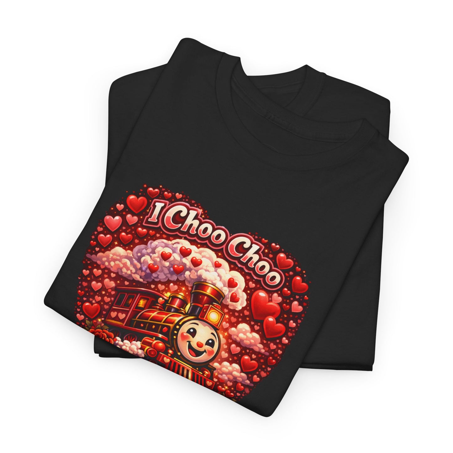 I Choo Choo Choose You Valentine T-Shirt | Cute Romantic Train Heart Graphic | Couples Love Tee
