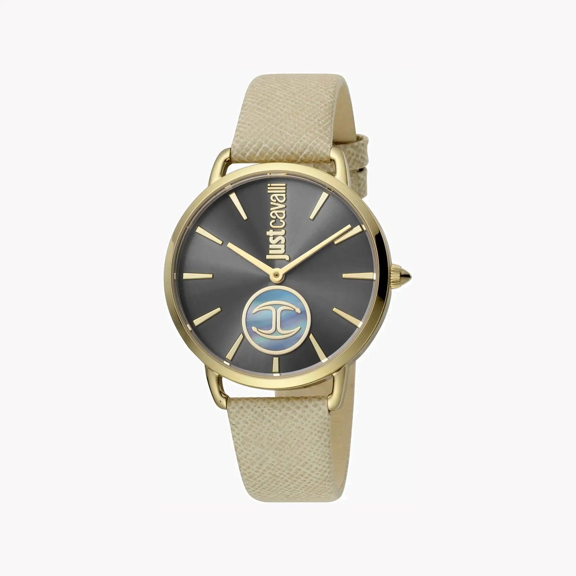 Just Cavalli Women's Beige Leather Watch, Gray Dial | Jc1l117l0035 by JUST CAVALLI