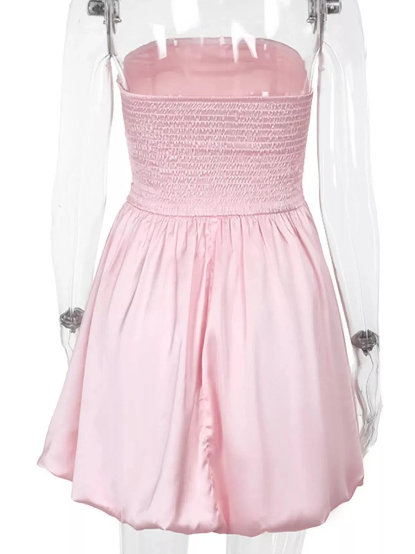 Strapless Ruched Mini Bubble Dress by Partner Label