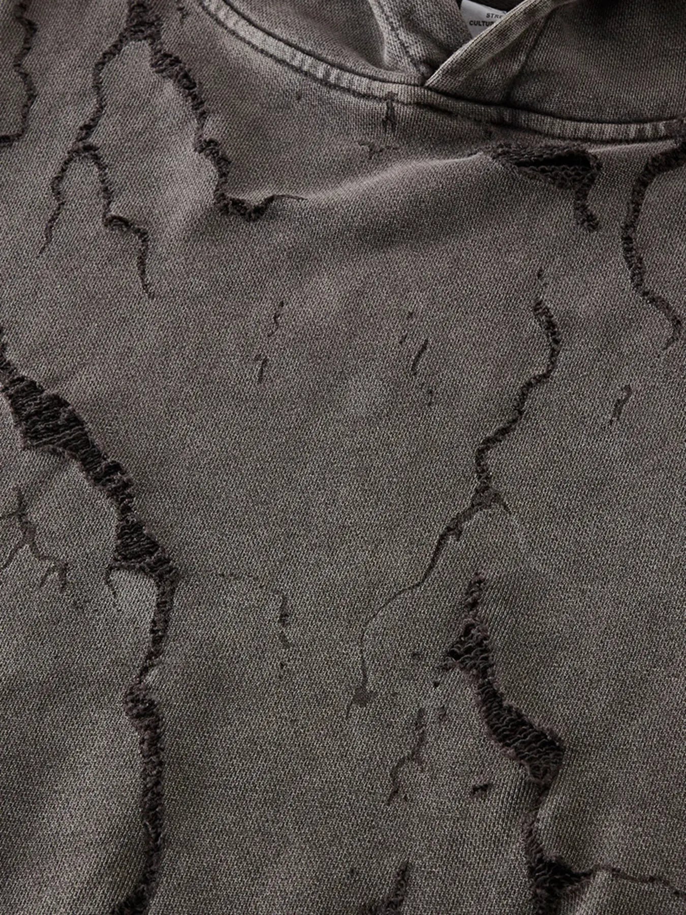 Men's Distressed Long Sleeve Hoodie by Trendsi