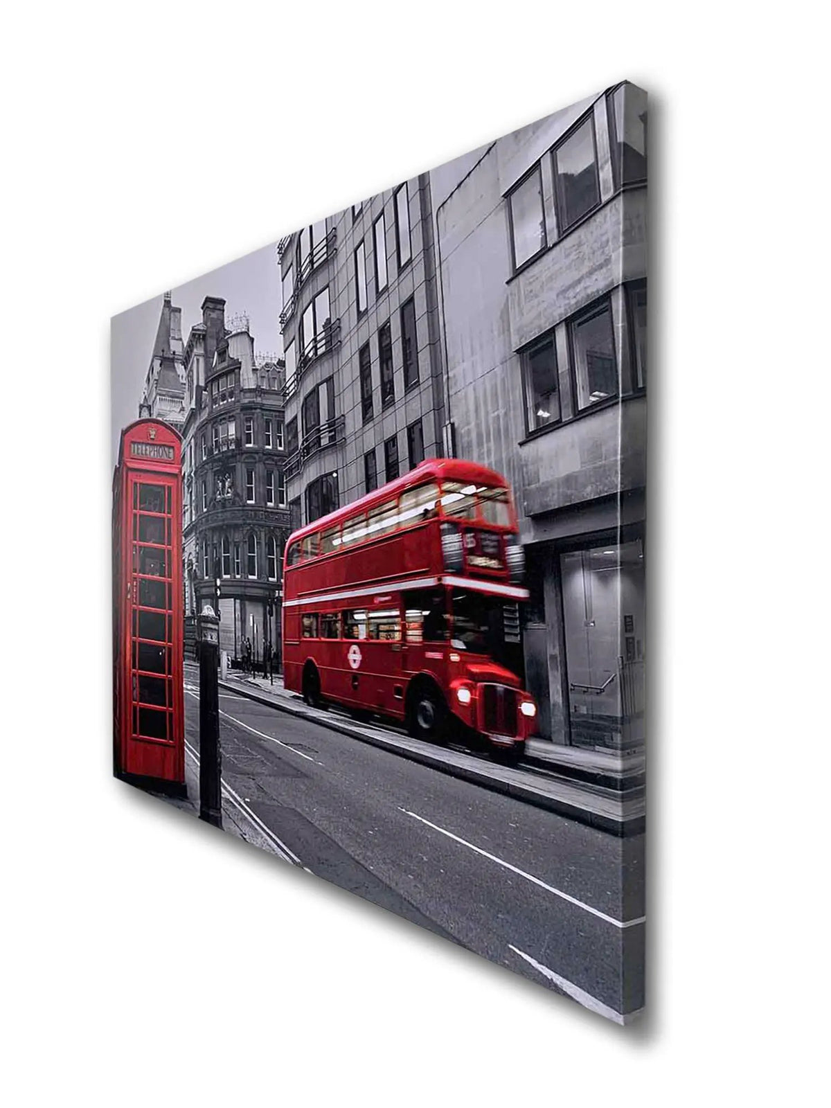 Canvas Print-Iconic Red Double Decker Bus & Phone Booth-Wall art by Gtaart.ca