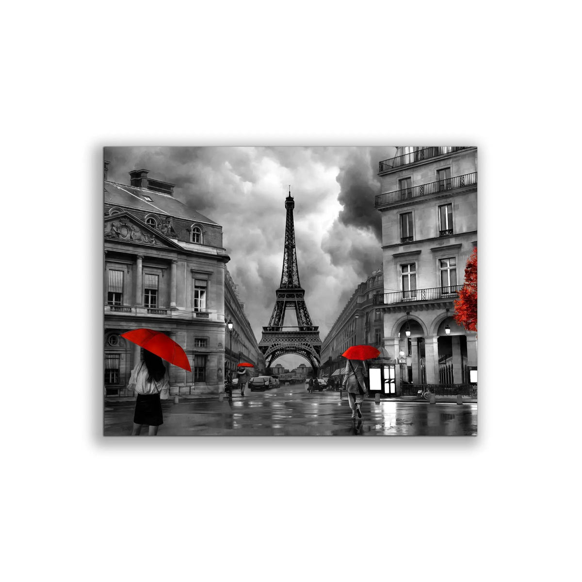 Canvas Wall Art-Painterly Paris With Red Accents- Fine Artwork by Gtaart.ca