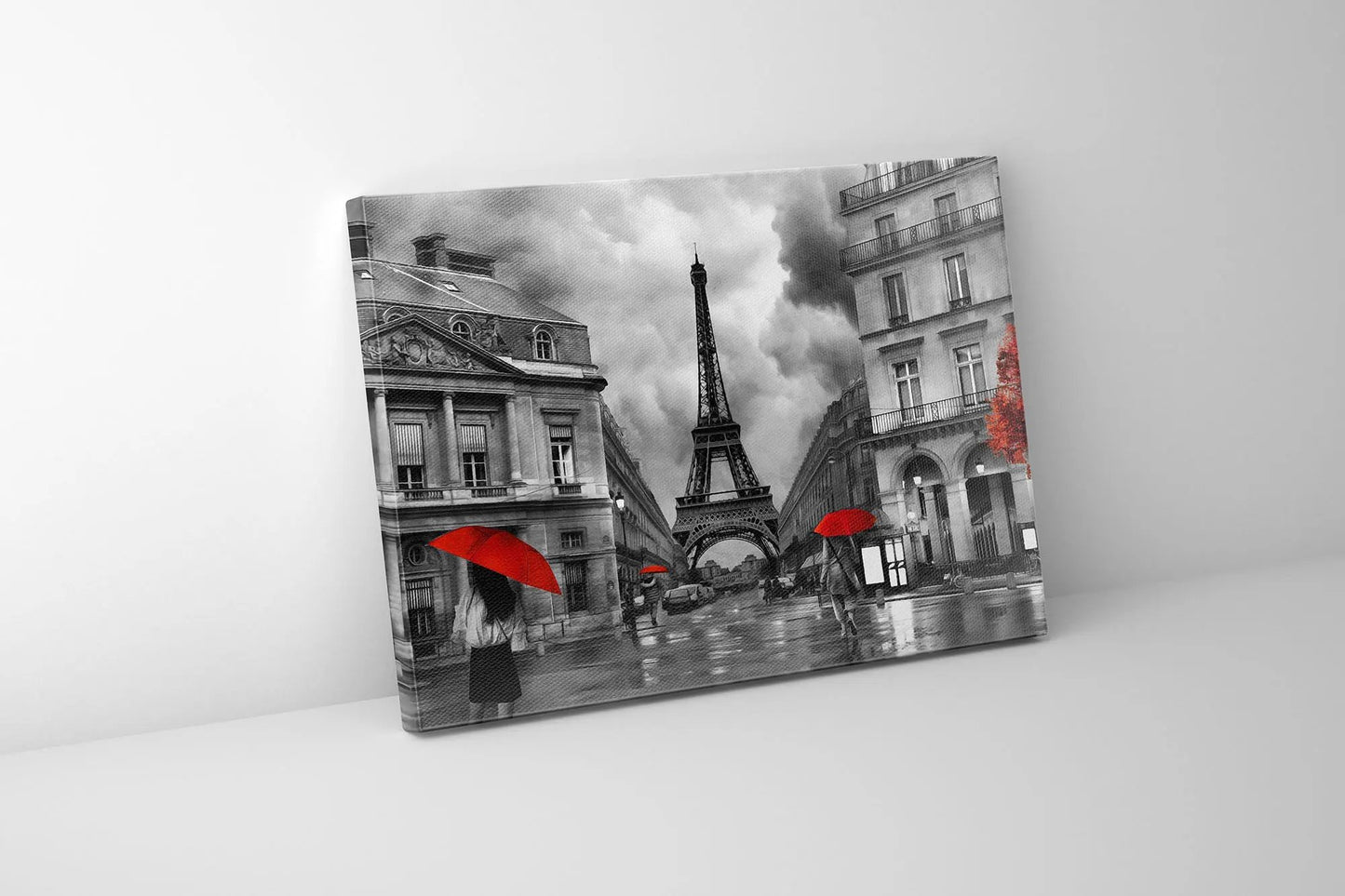 Canvas Wall Art-Painterly Paris With Red Accents- Fine Artwork by Gtaart.ca