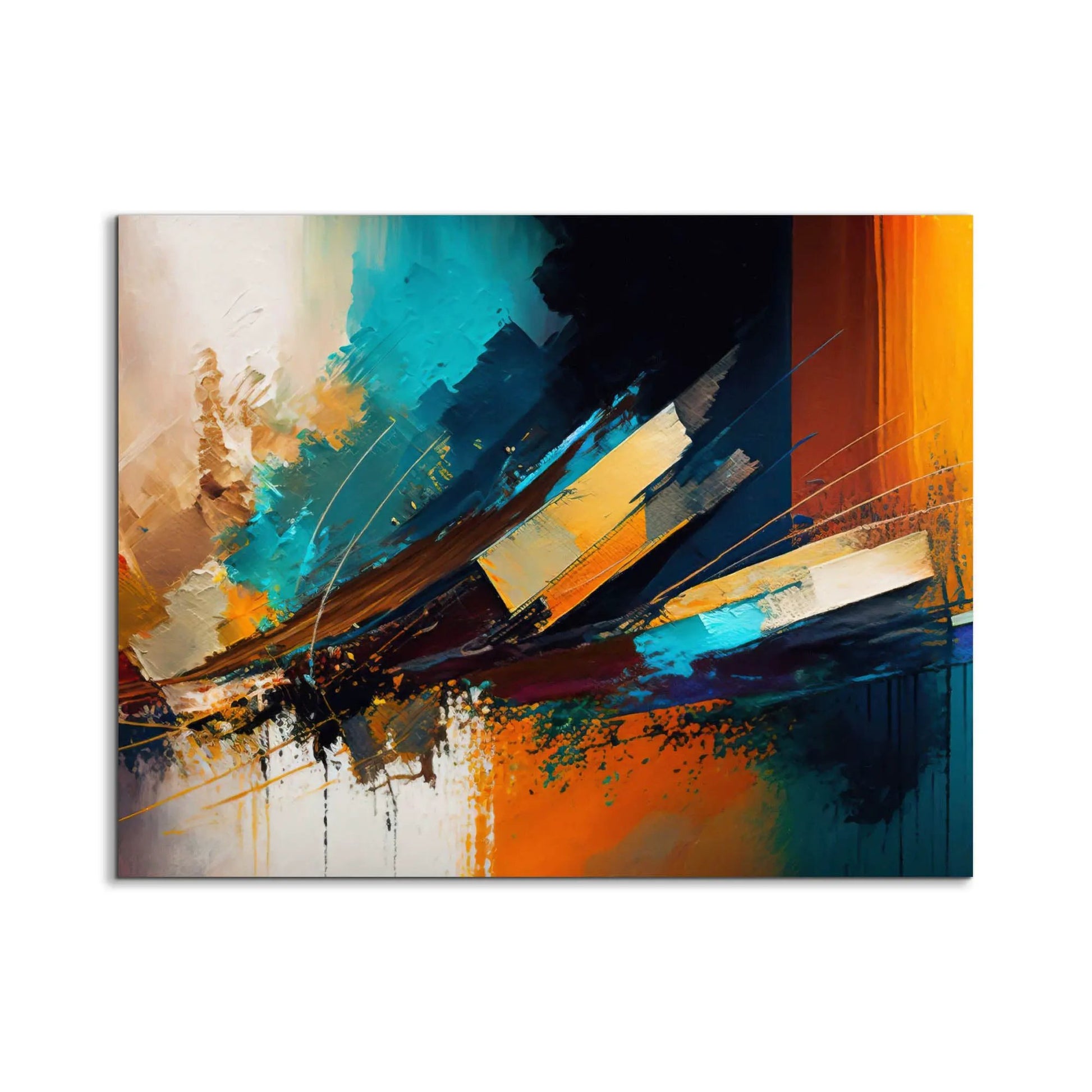 Canvas Print-Abstract Golden Blues-Wall Art by Gtaart.ca