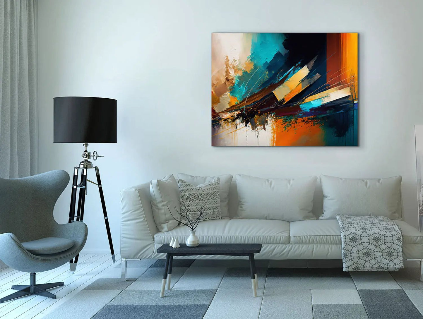 Canvas Print-Abstract Golden Blues-Wall Art by Gtaart.ca