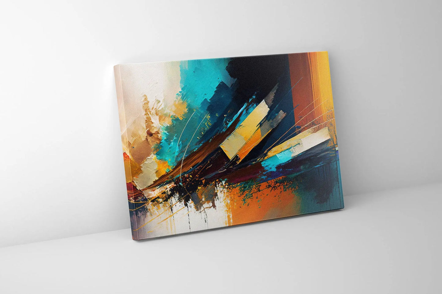 Canvas Print-Abstract Golden Blues-Wall Art by Gtaart.ca