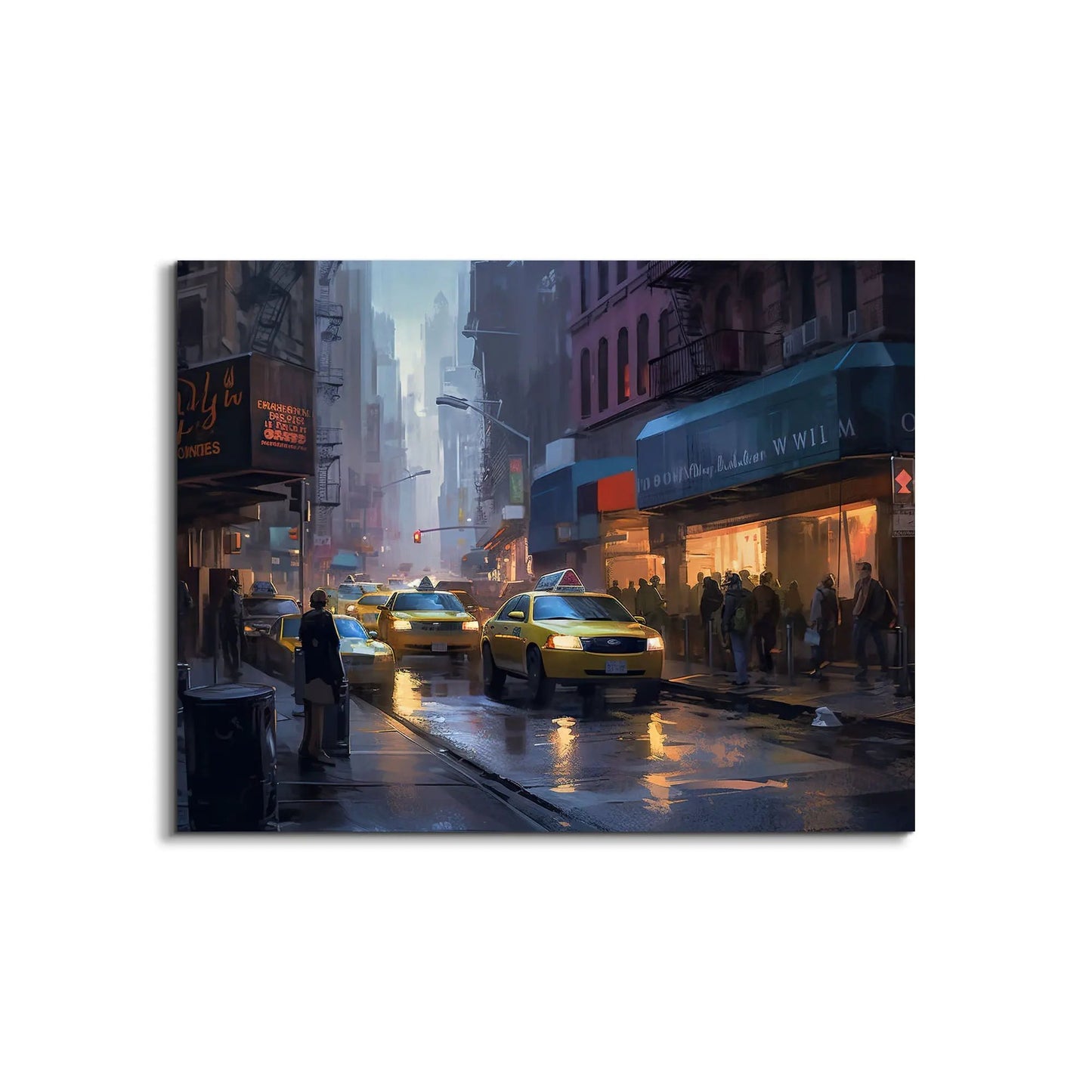 Canvas Wall Art-Night Streets Of NYC-RGB varnish by Gtaart.ca