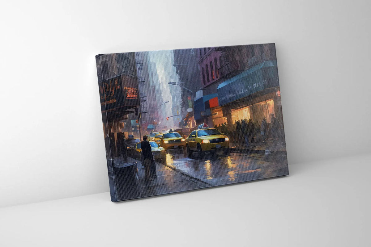 Canvas Wall Art-Night Streets Of NYC-RGB varnish by Gtaart.ca