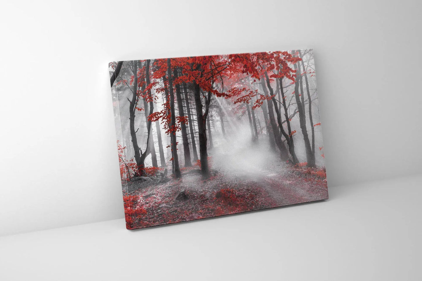 Printed Artwork-Red Isolate Forest-Wall decor by Gtaart.ca