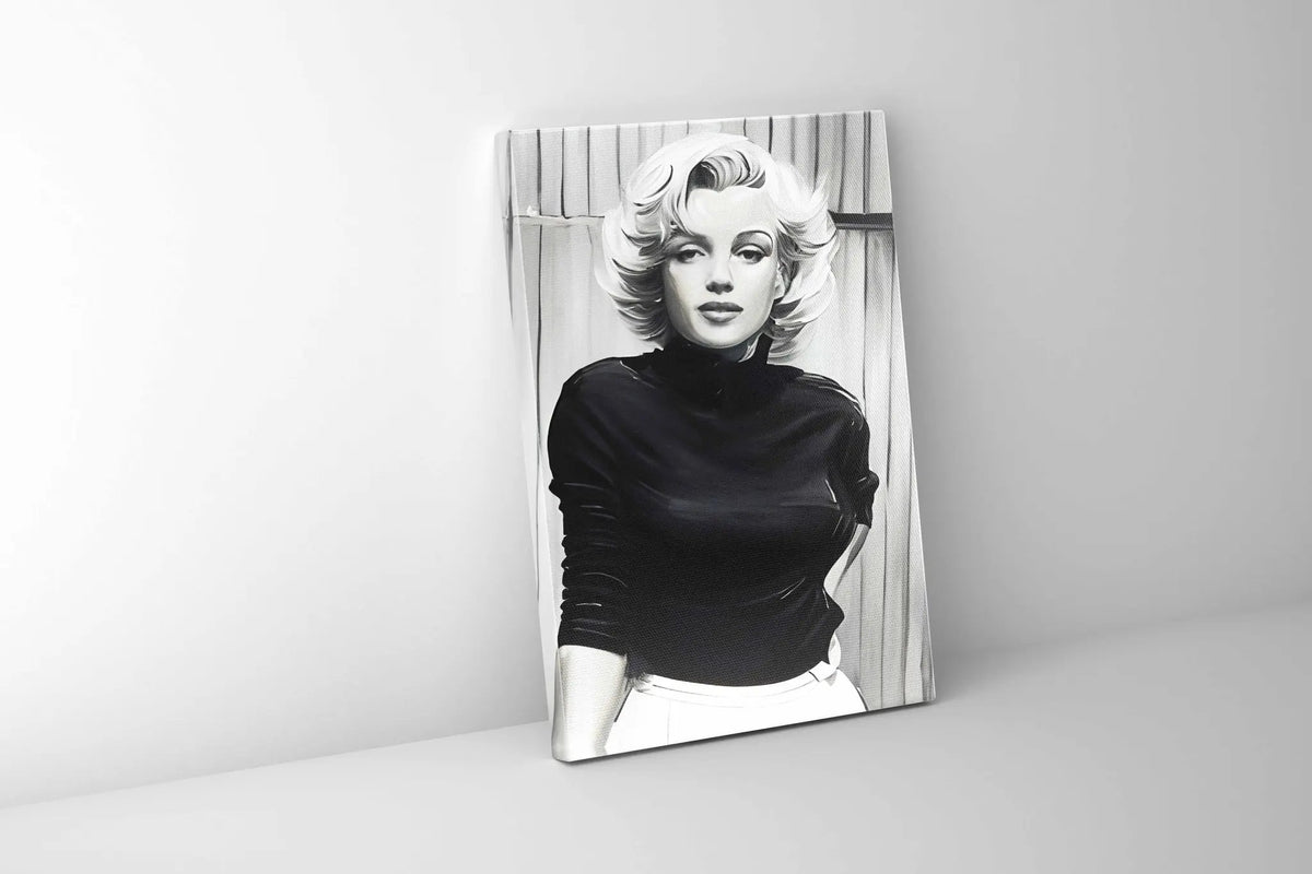 Marilyn in Black and White - Wall decor - Canvas Fine Art by Gtaart.ca