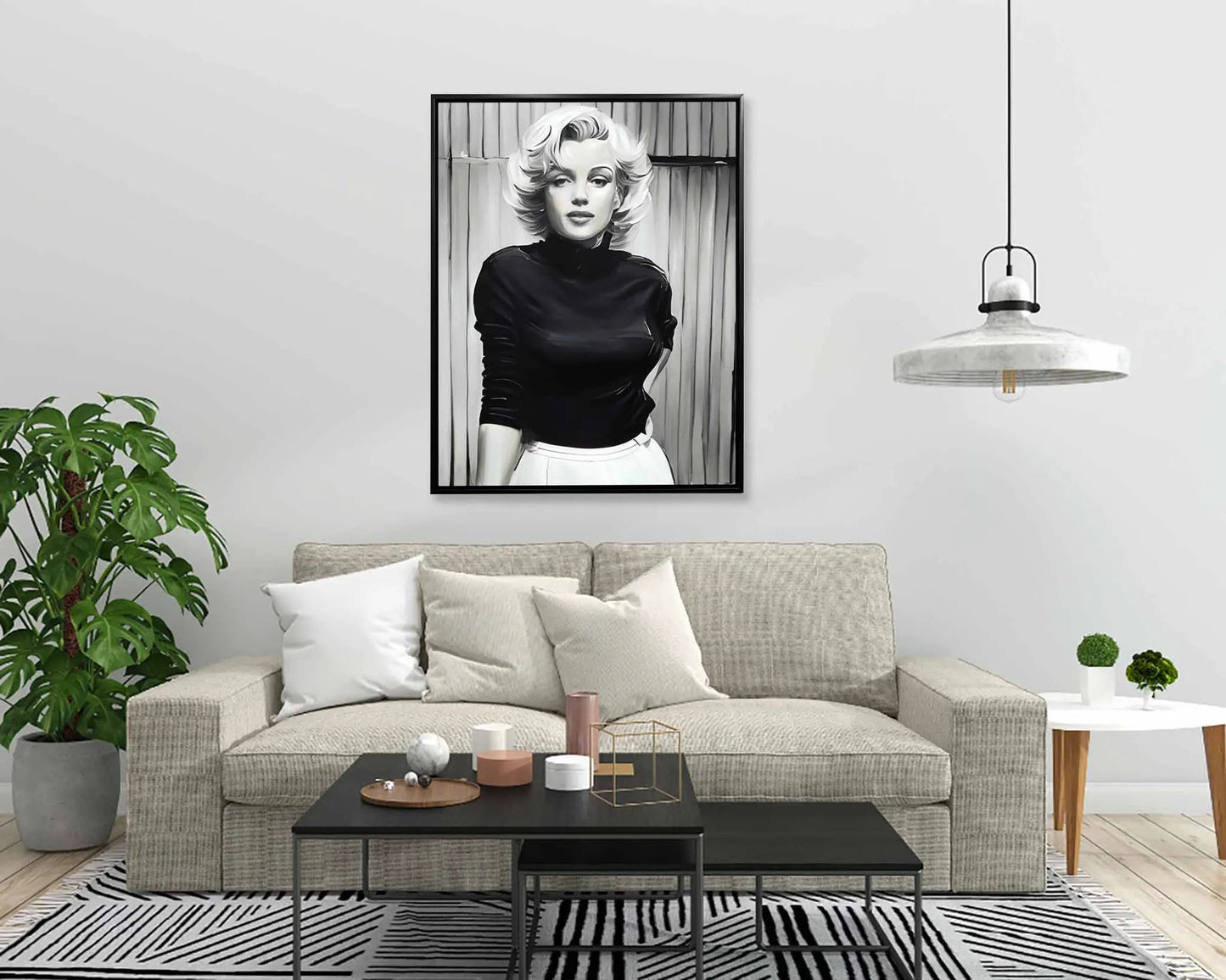 Marilyn in Black and White - Wall decor - Canvas Fine Art by Gtaart.ca
