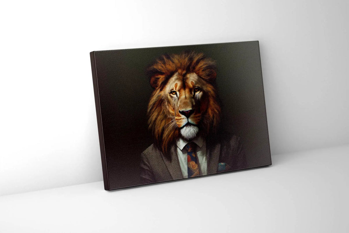 Wildlife Canvas Art - Boss Lion- Wall Decor by Gtaart.ca