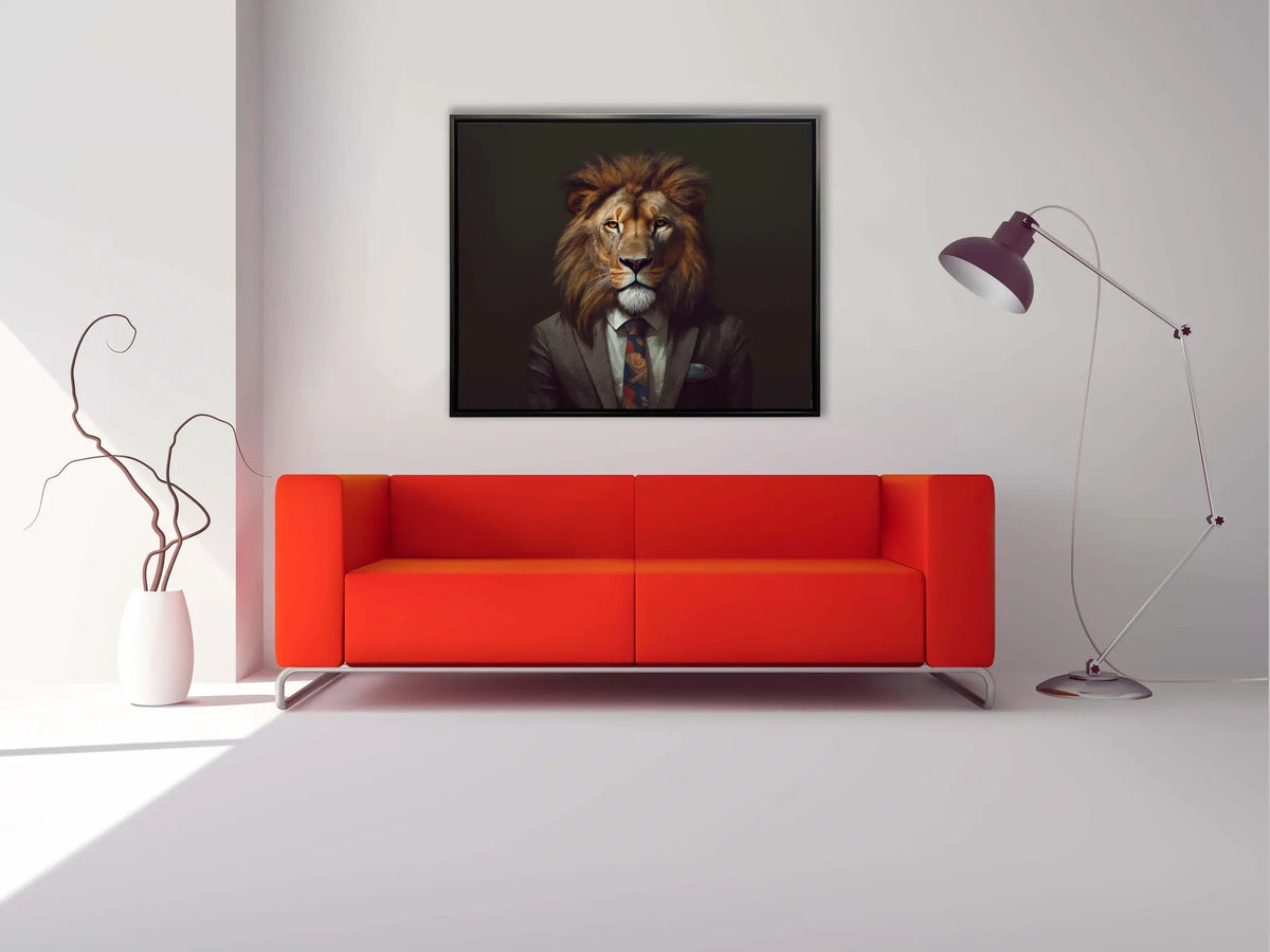 Wildlife Canvas Art - Boss Lion- Wall Decor by Gtaart.ca