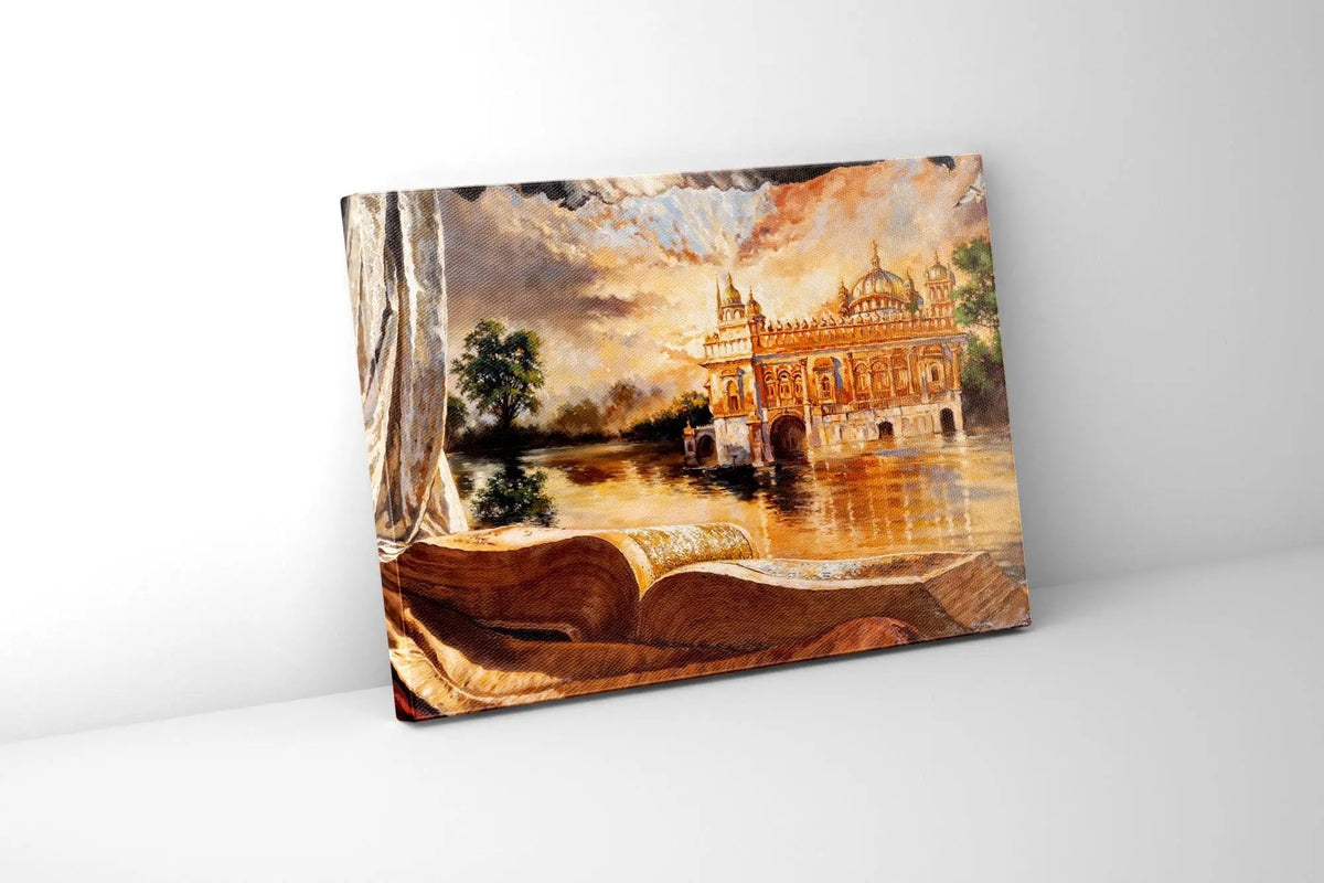 Ancient Golden Temple -Wall Decor- Spiritual Wall Art by Gtaart.ca