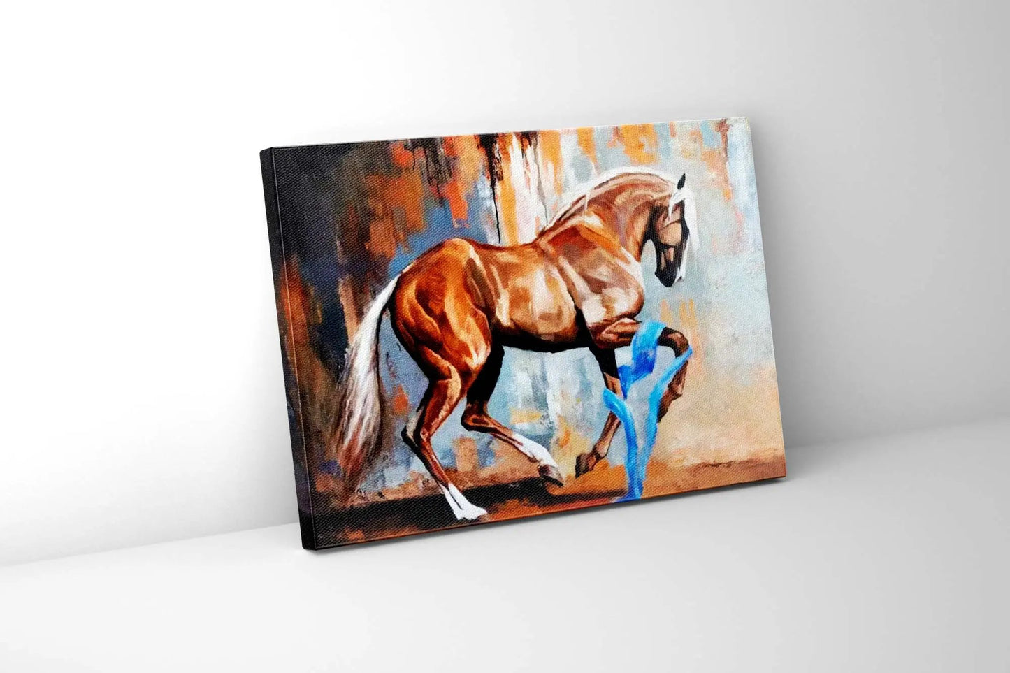 Prancing Horse-Wall Decor- Wildlife Canvas Art - Gold varnish by Gtaart.ca