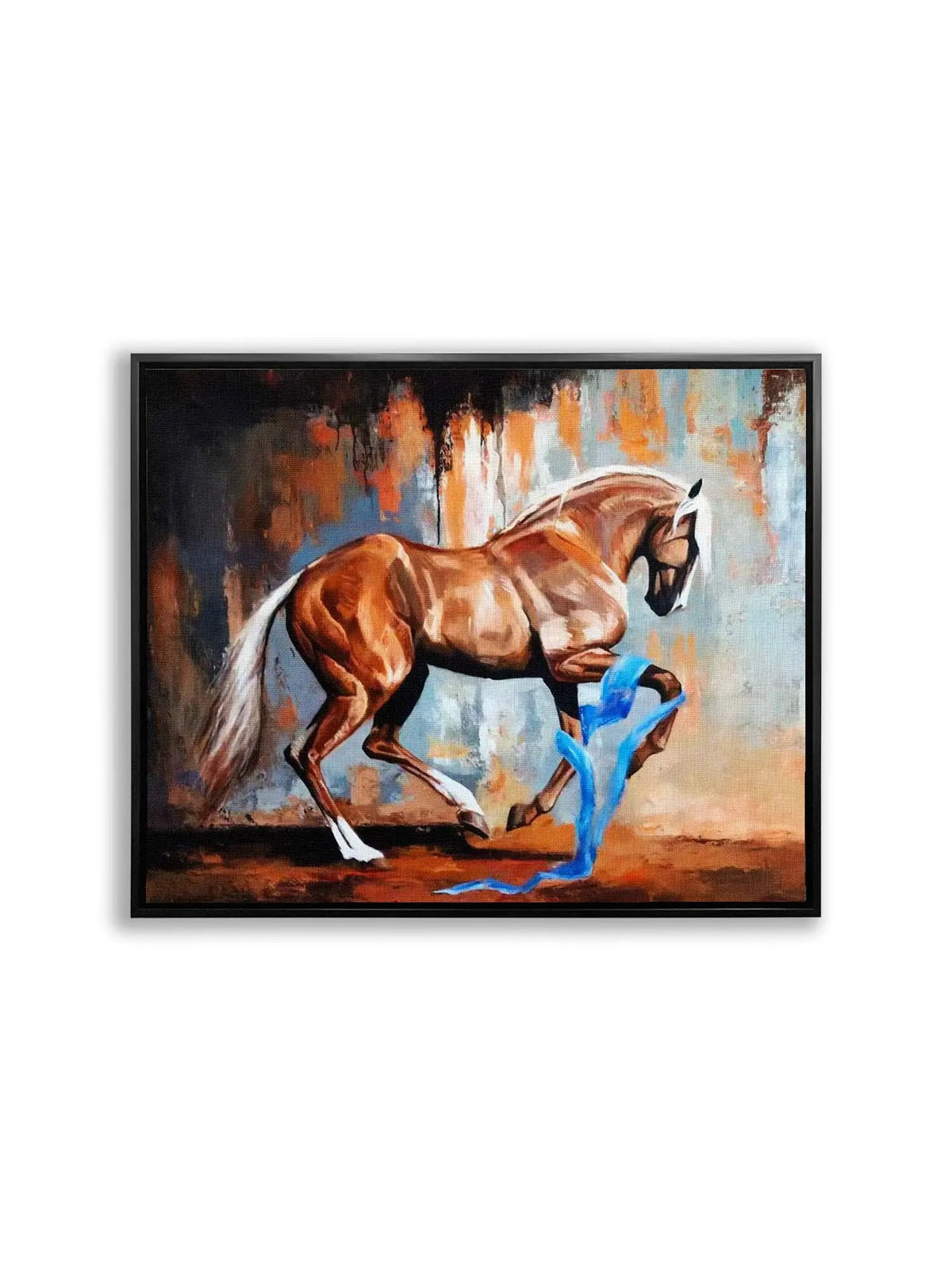 Prancing Horse-Wall Decor- Wildlife Canvas Art - Gold varnish by Gtaart.ca