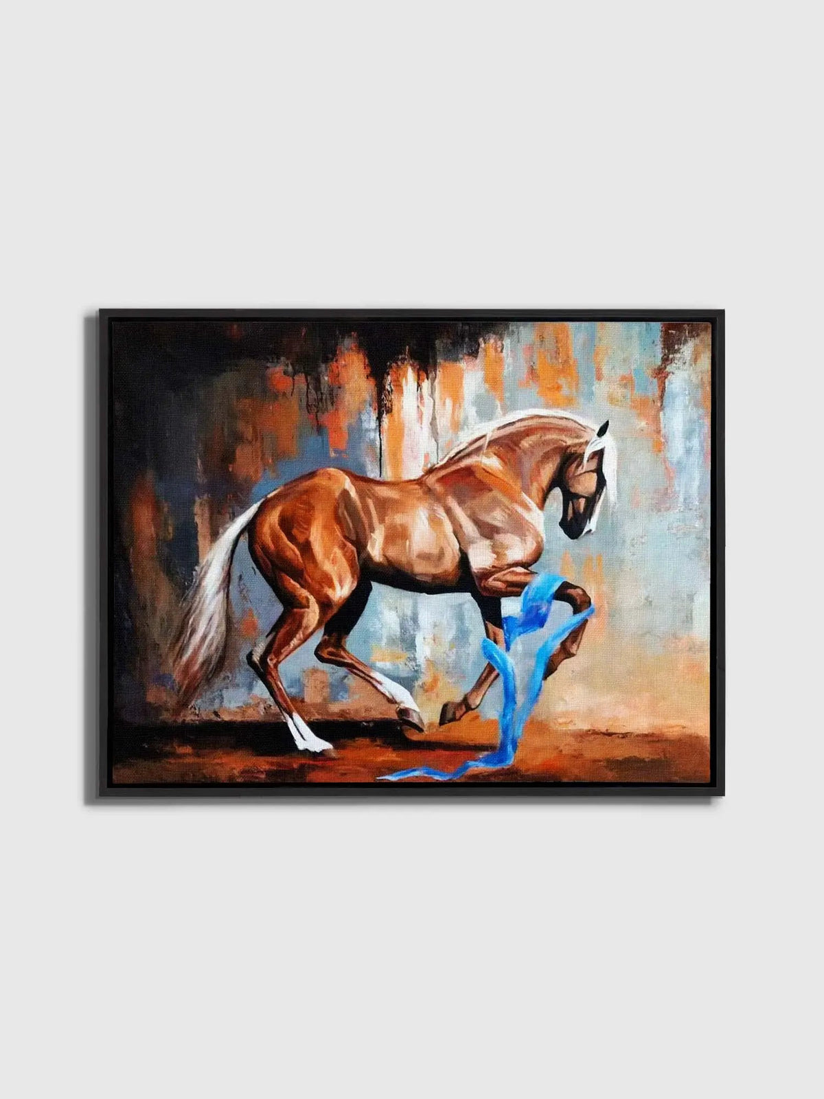 Prancing Horse-Wall Decor- Wildlife Canvas Art - Gold varnish by Gtaart.ca