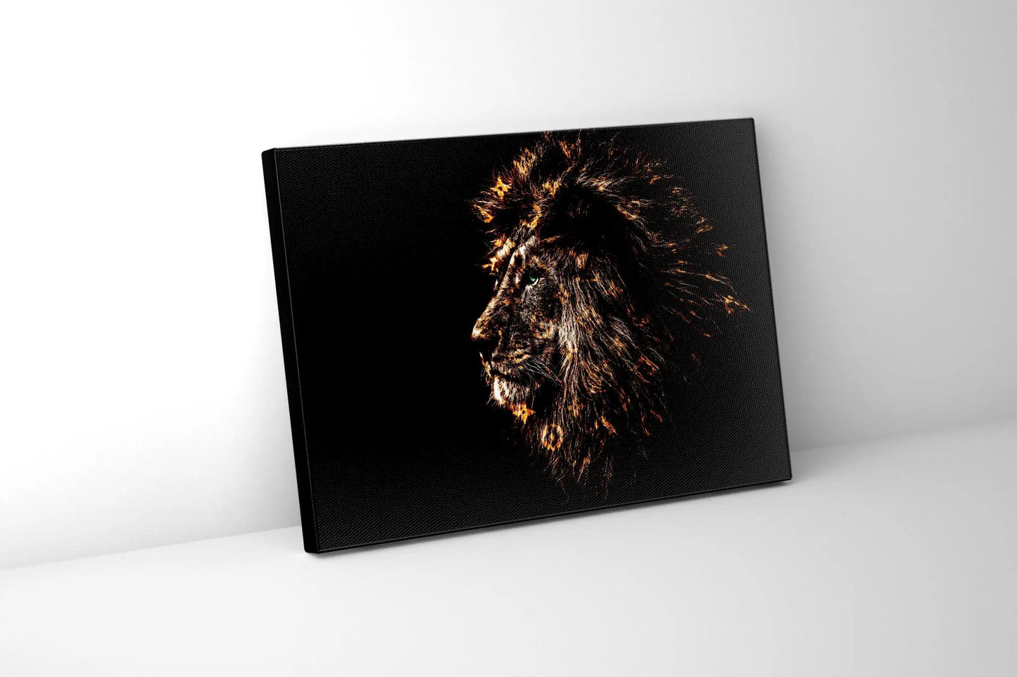 Rich Gold Emblazoned Lion 48" x 36" Fine Art Canvas by GTAART.CA
