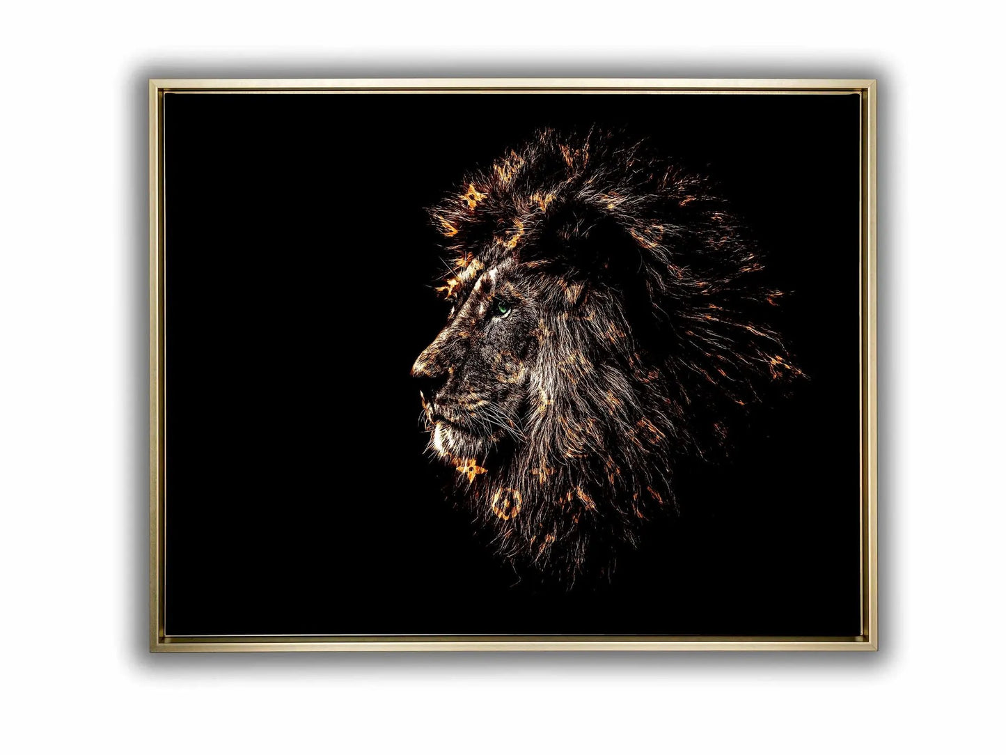 Rich Gold Emblazoned Lion 48" x 36" Fine Art Canvas by GTAART.CA
