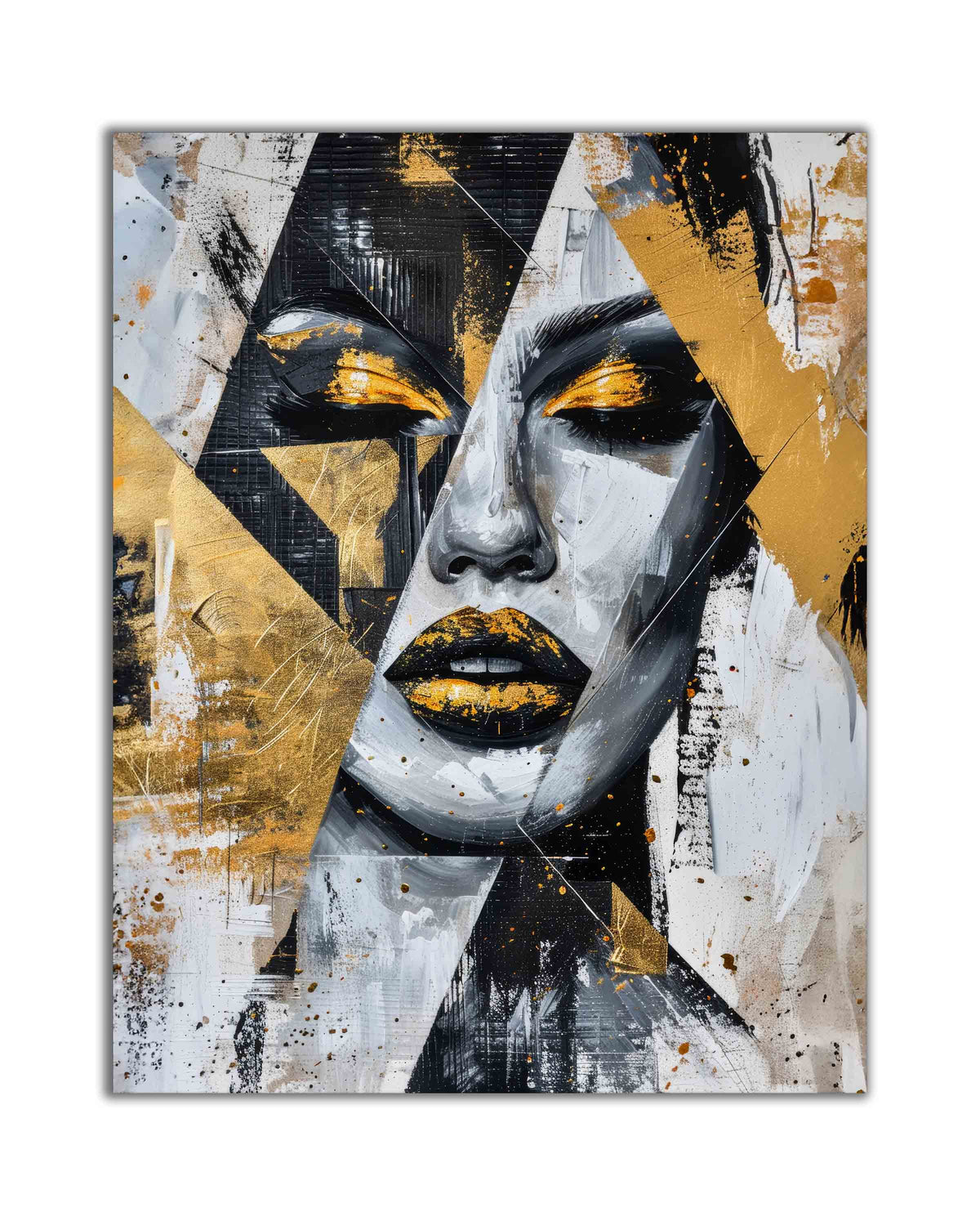 Gold & Black Face I by GTA ART