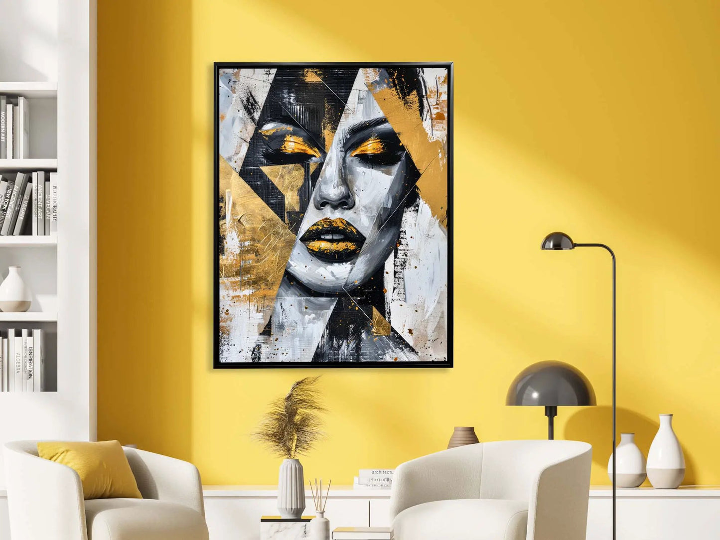 Gold & Black Face I by GTA ART