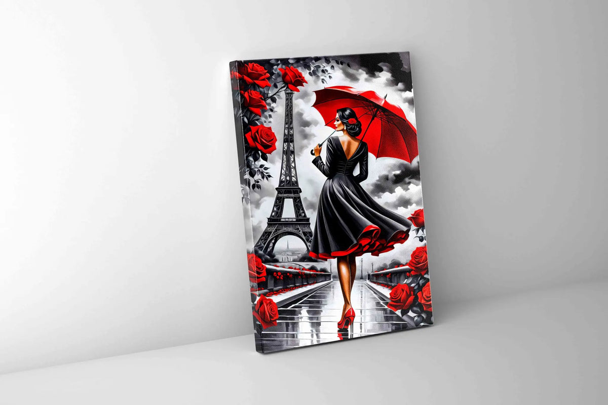 Paris Red/Black 36" x 48" by GTA ART