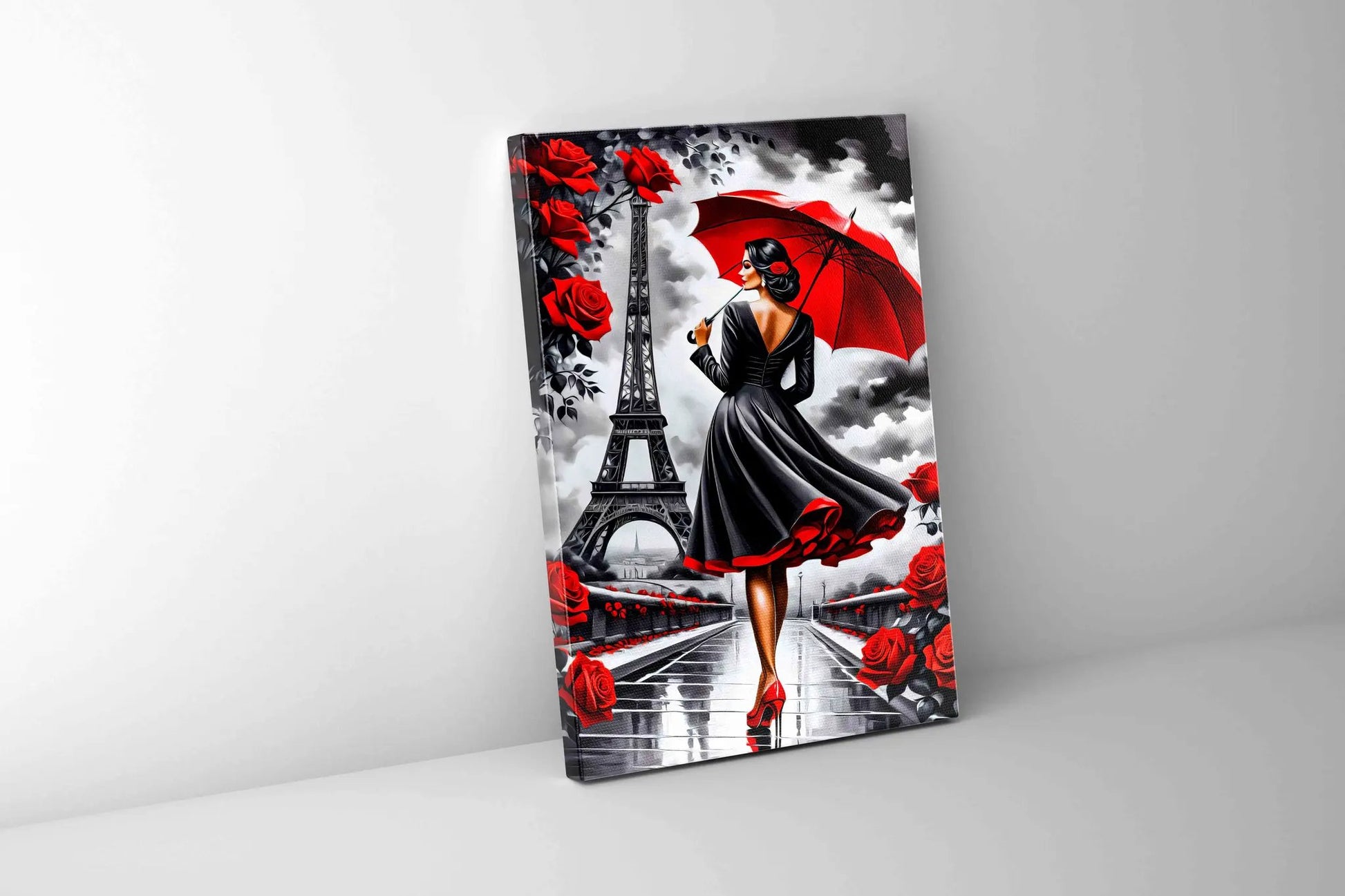Paris Red/Black 36" x 48" by GTA ART