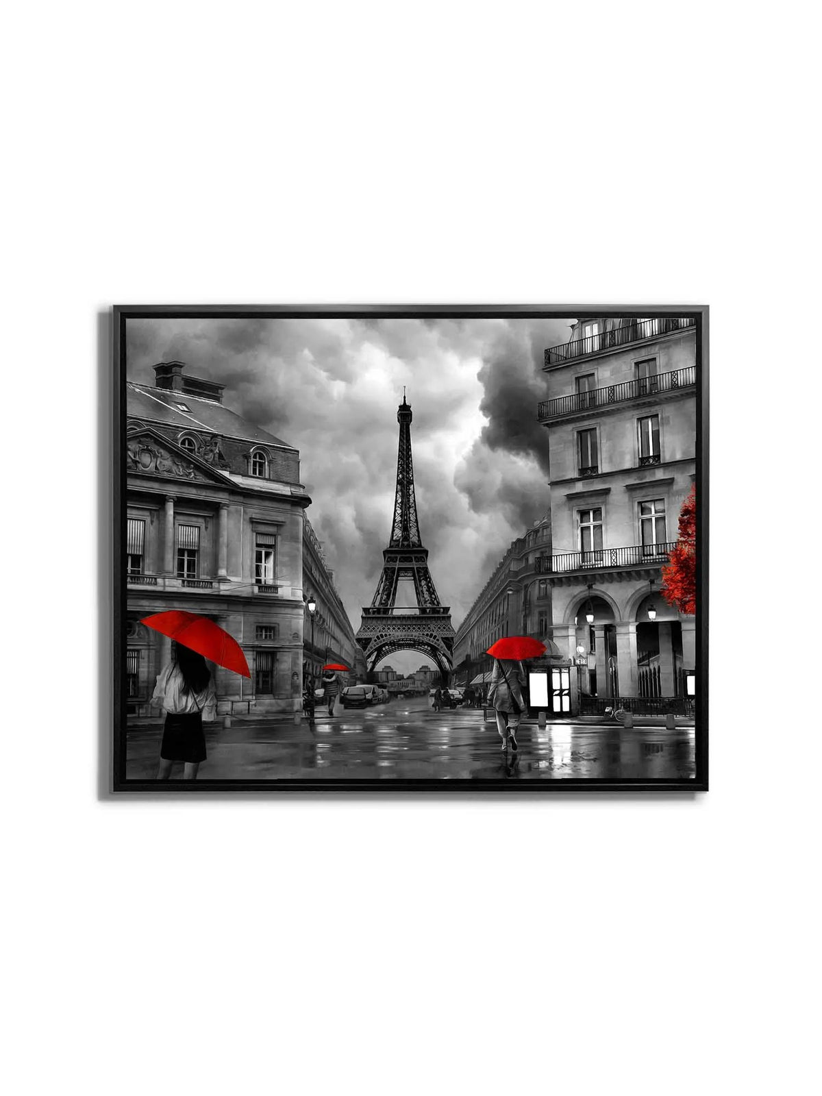 Canvas Wall Art-Painterly Paris With Red Accents- Fine Artwork by Gtaart.ca