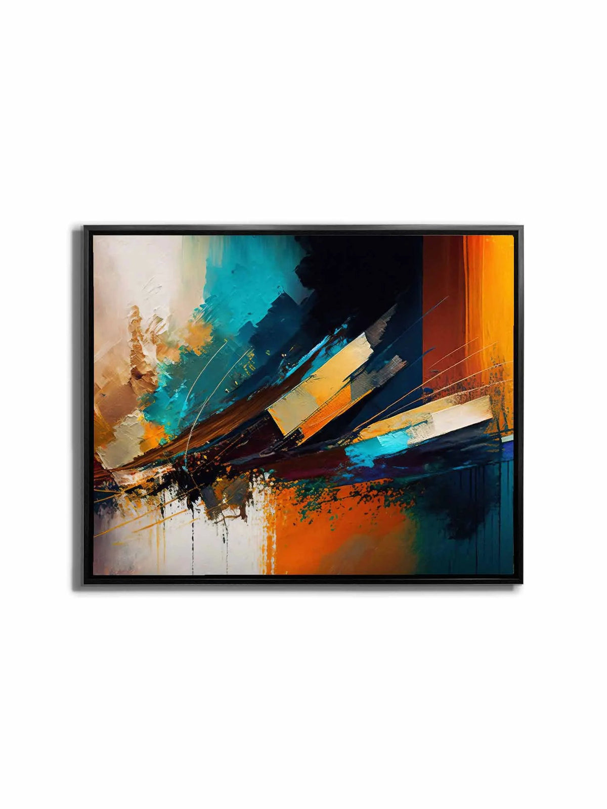 Canvas Print-Abstract Golden Blues-Wall Art by Gtaart.ca