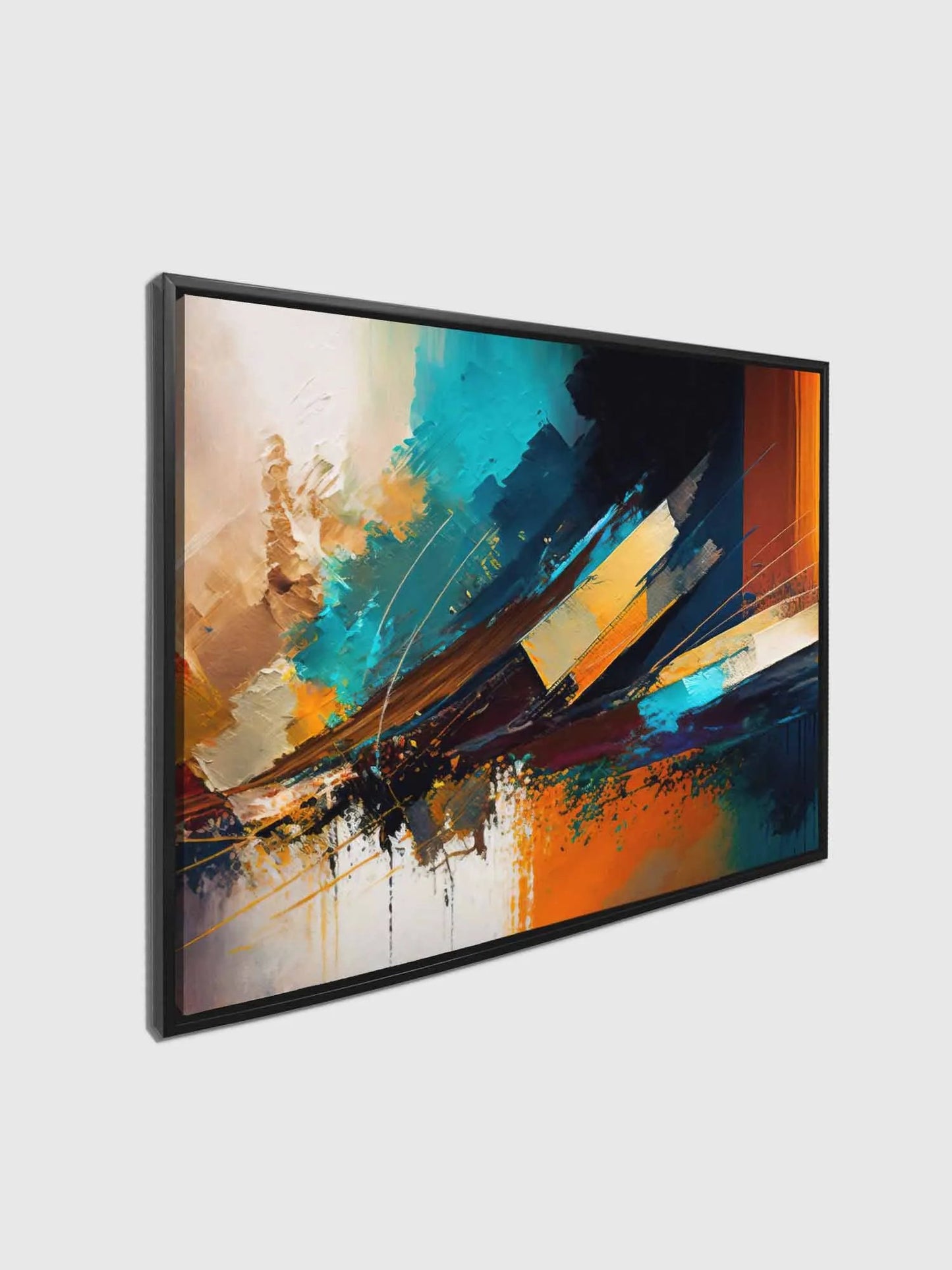 Canvas Print-Abstract Golden Blues-Wall Art by Gtaart.ca