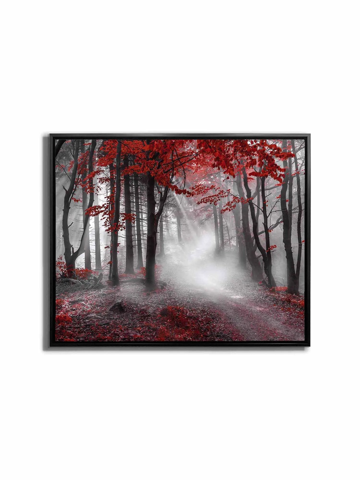 Printed Artwork-Red Isolate Forest-Wall decor by Gtaart.ca