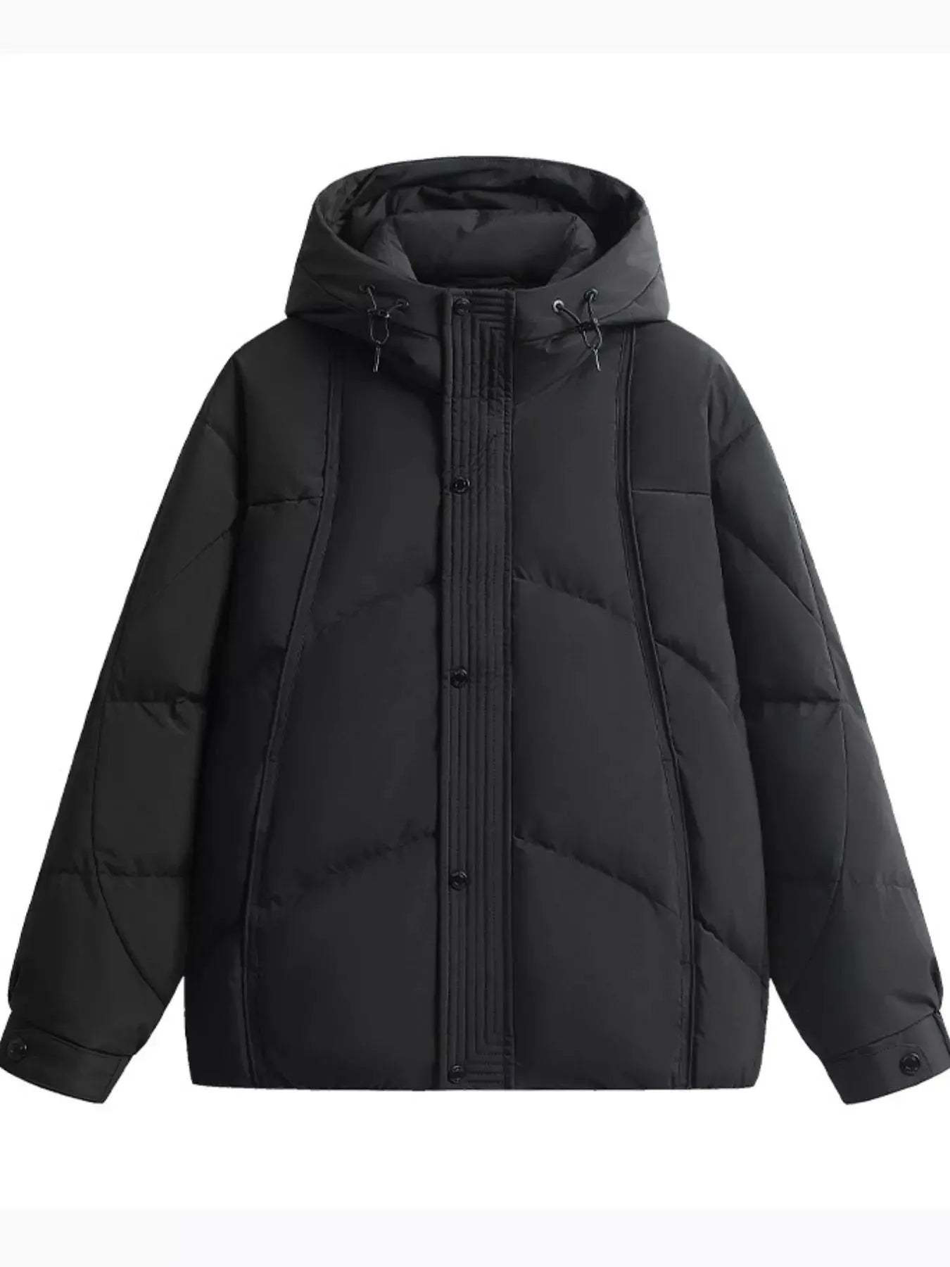 Men's Plus Size Hooded Padded Puffer Jacket by Partner Label