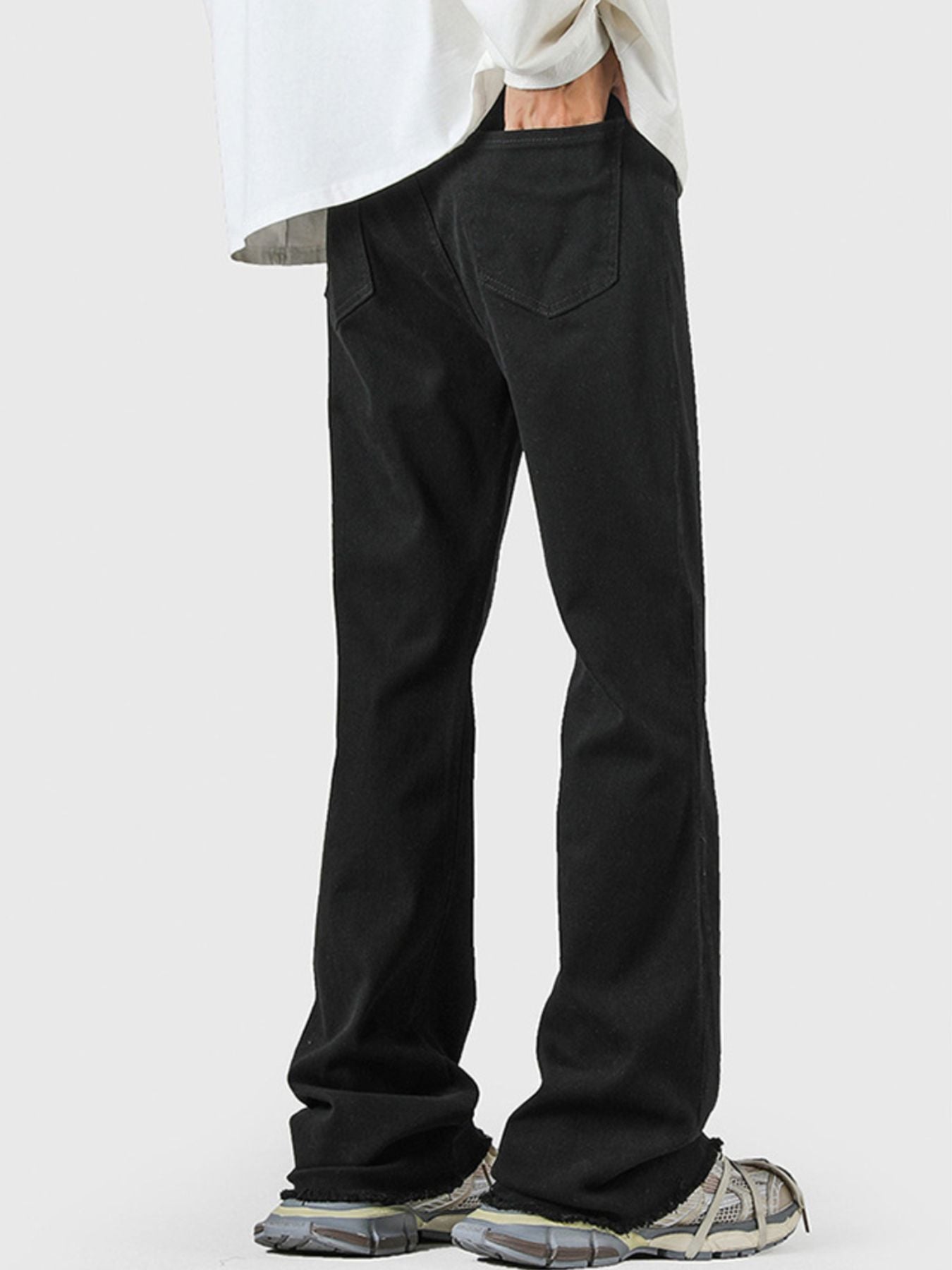 Men's Full Size Raw Hem Flare Jeans Plus Size by Partner Label