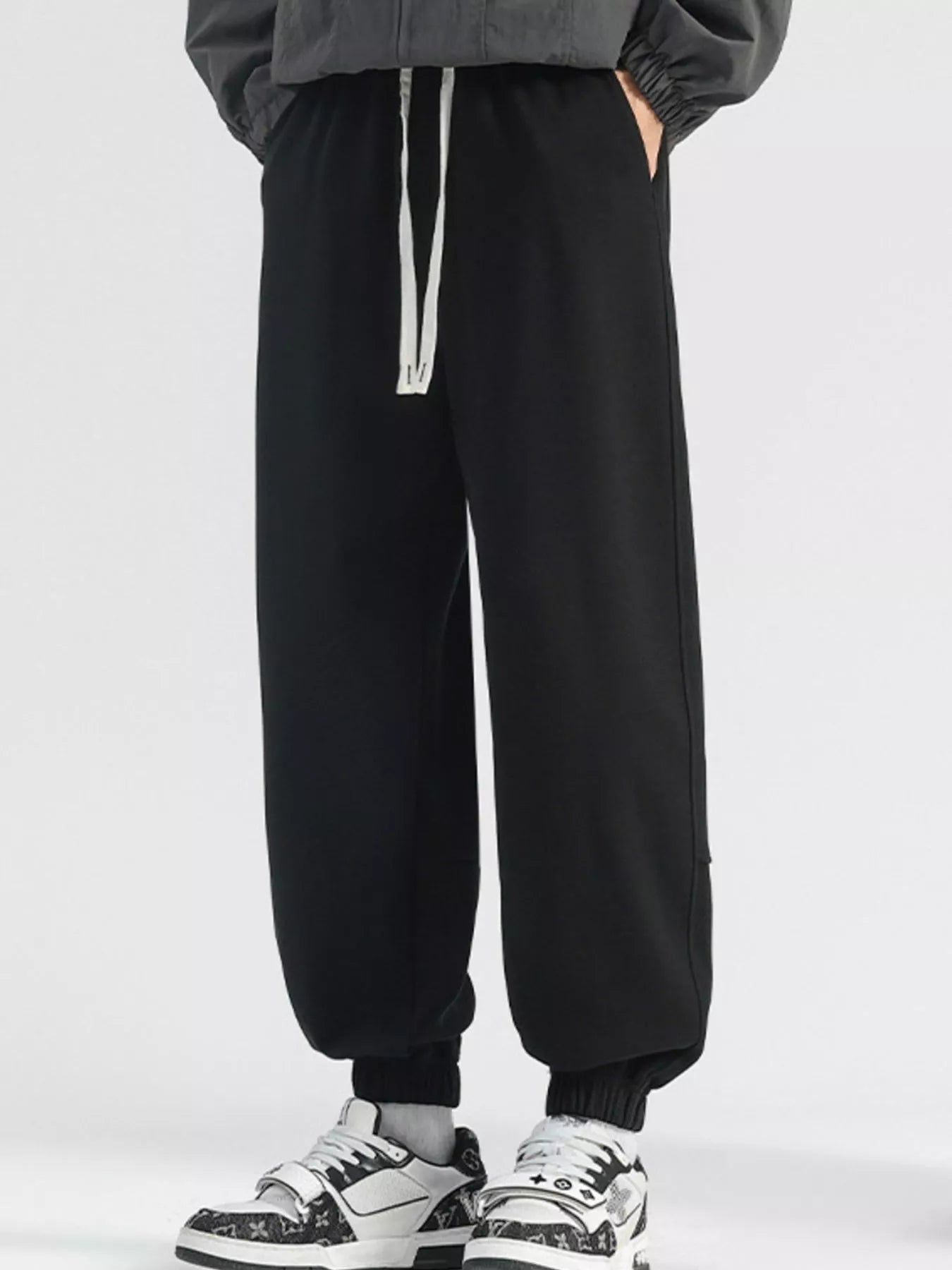 Men's Plus Size Casual Loose Fit Drawstring Pants by Partner Label